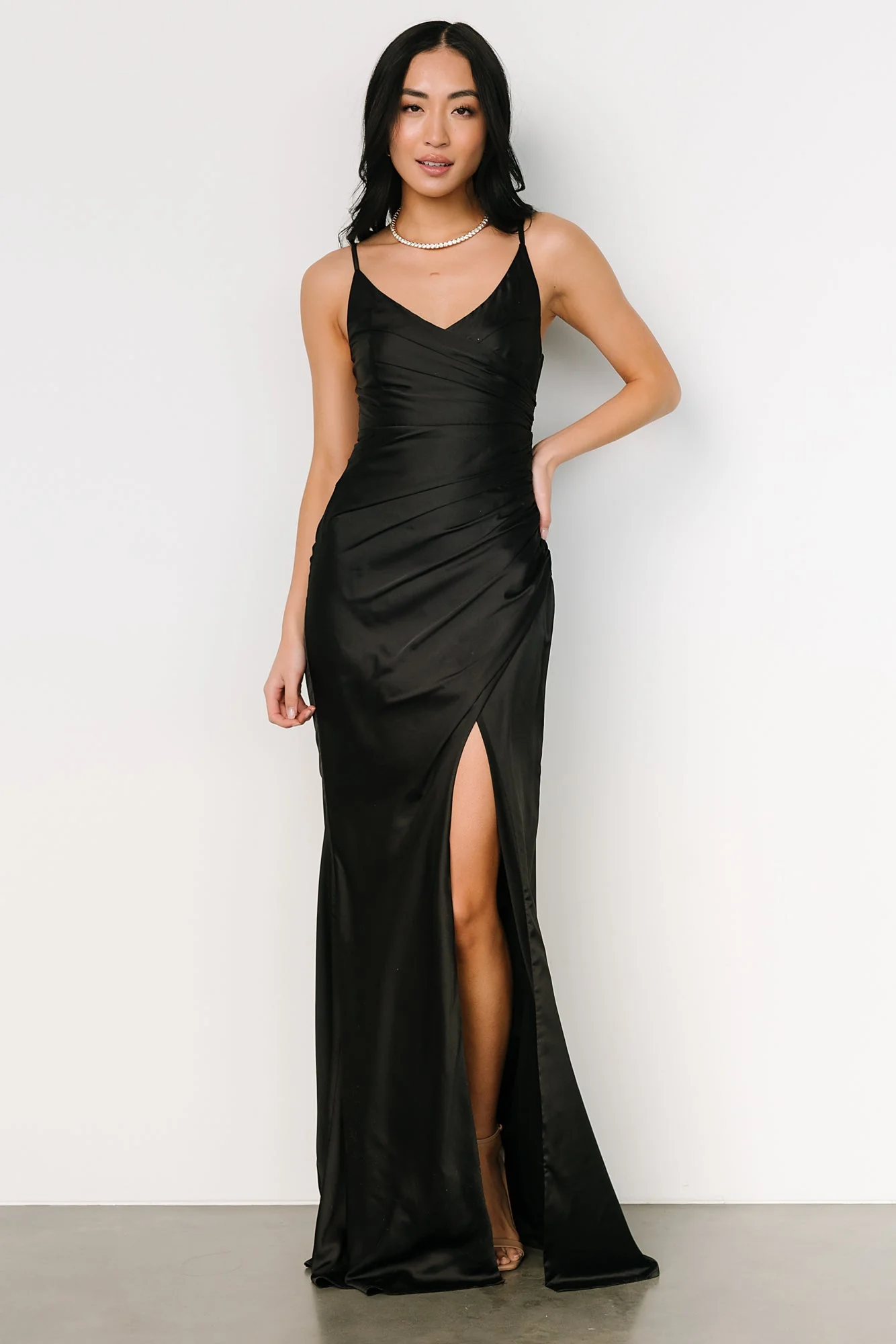 Monet Satin Gown | Black