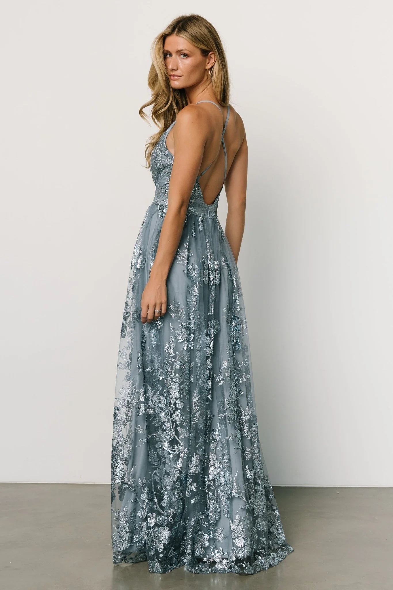 Lucienne Shimmer Maxi Gown | Blue
