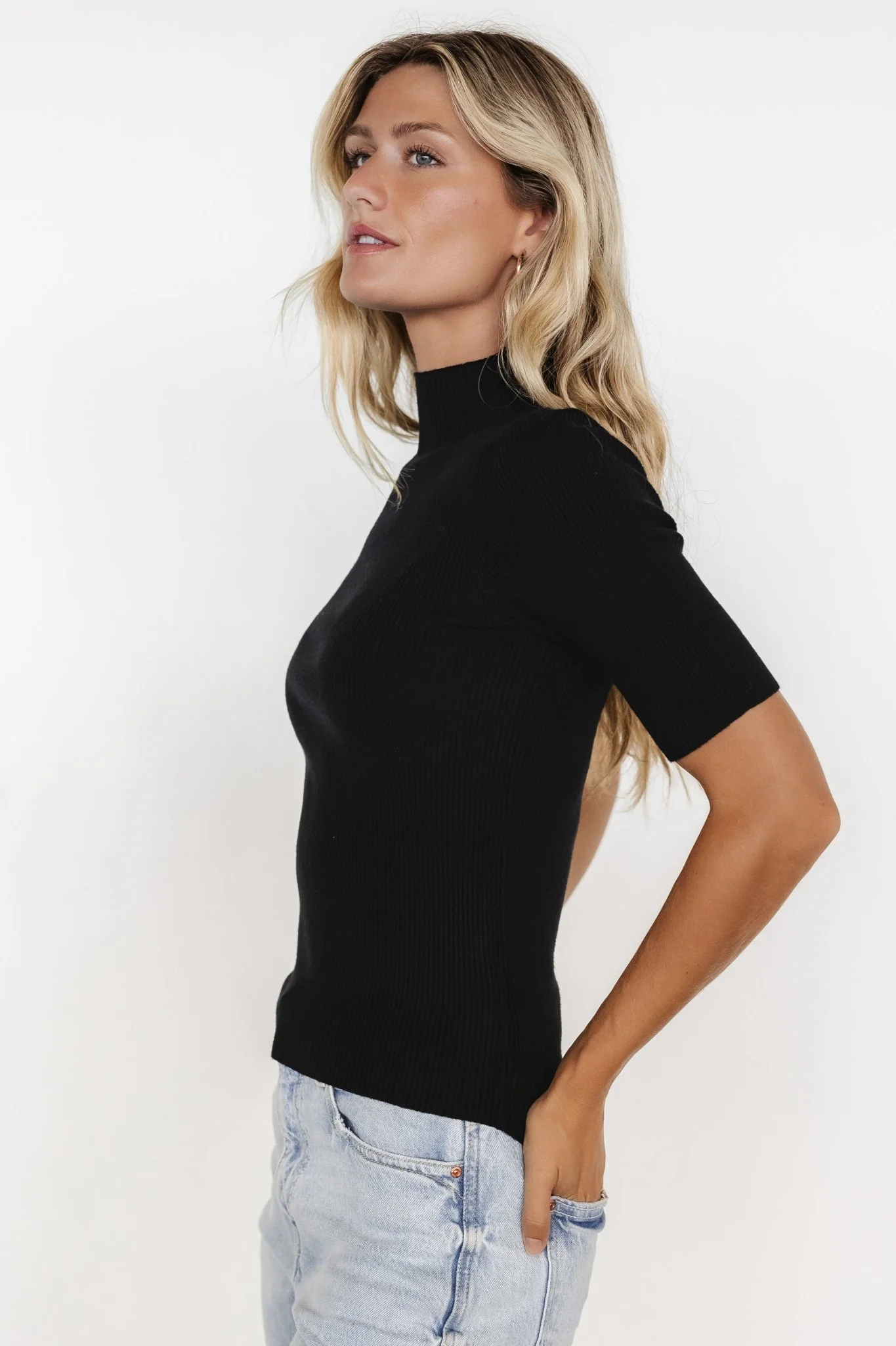 Liel Ribbed Top | Black