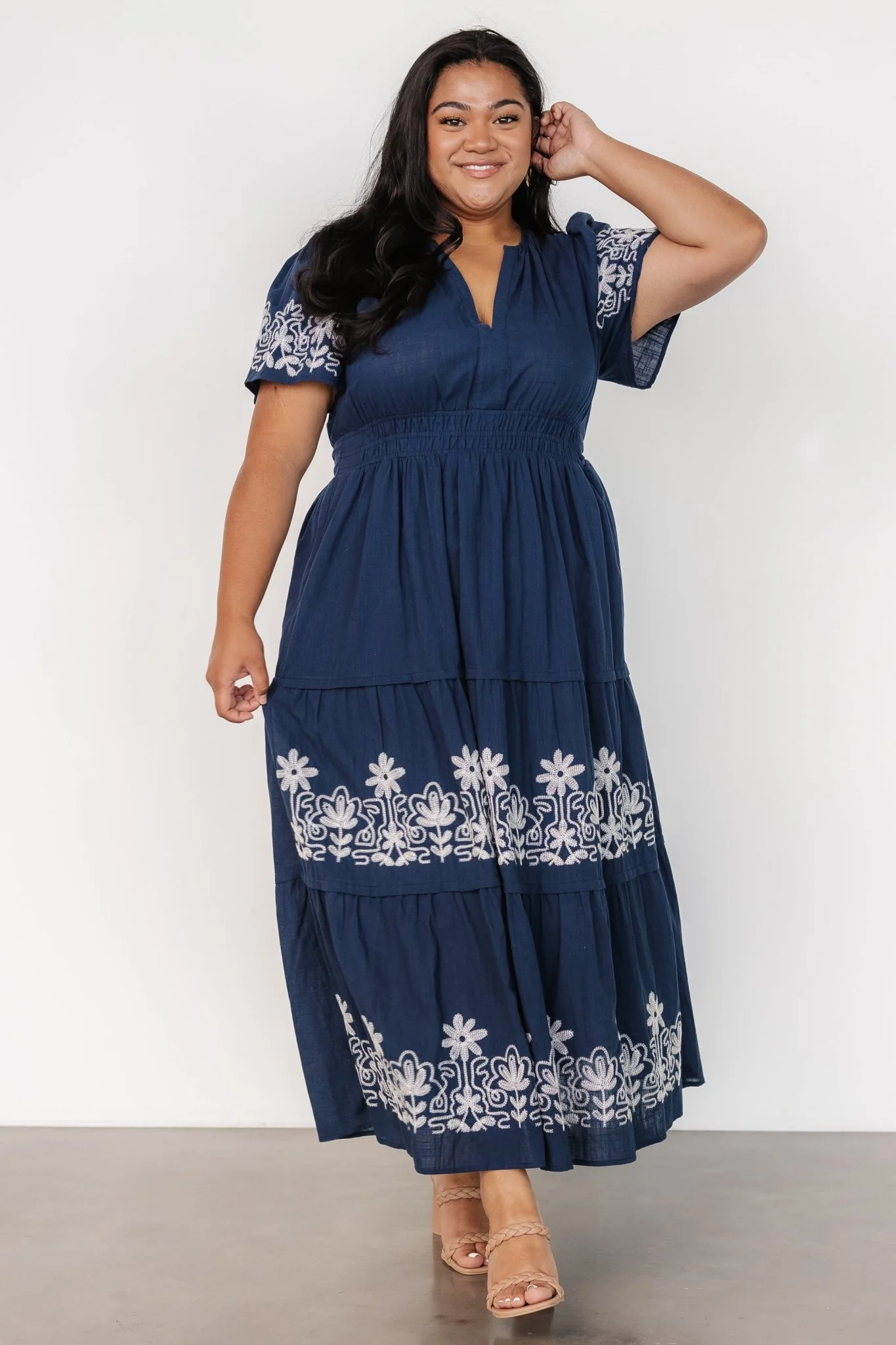 Kennedy Embroidered Maxi Dress | Blue