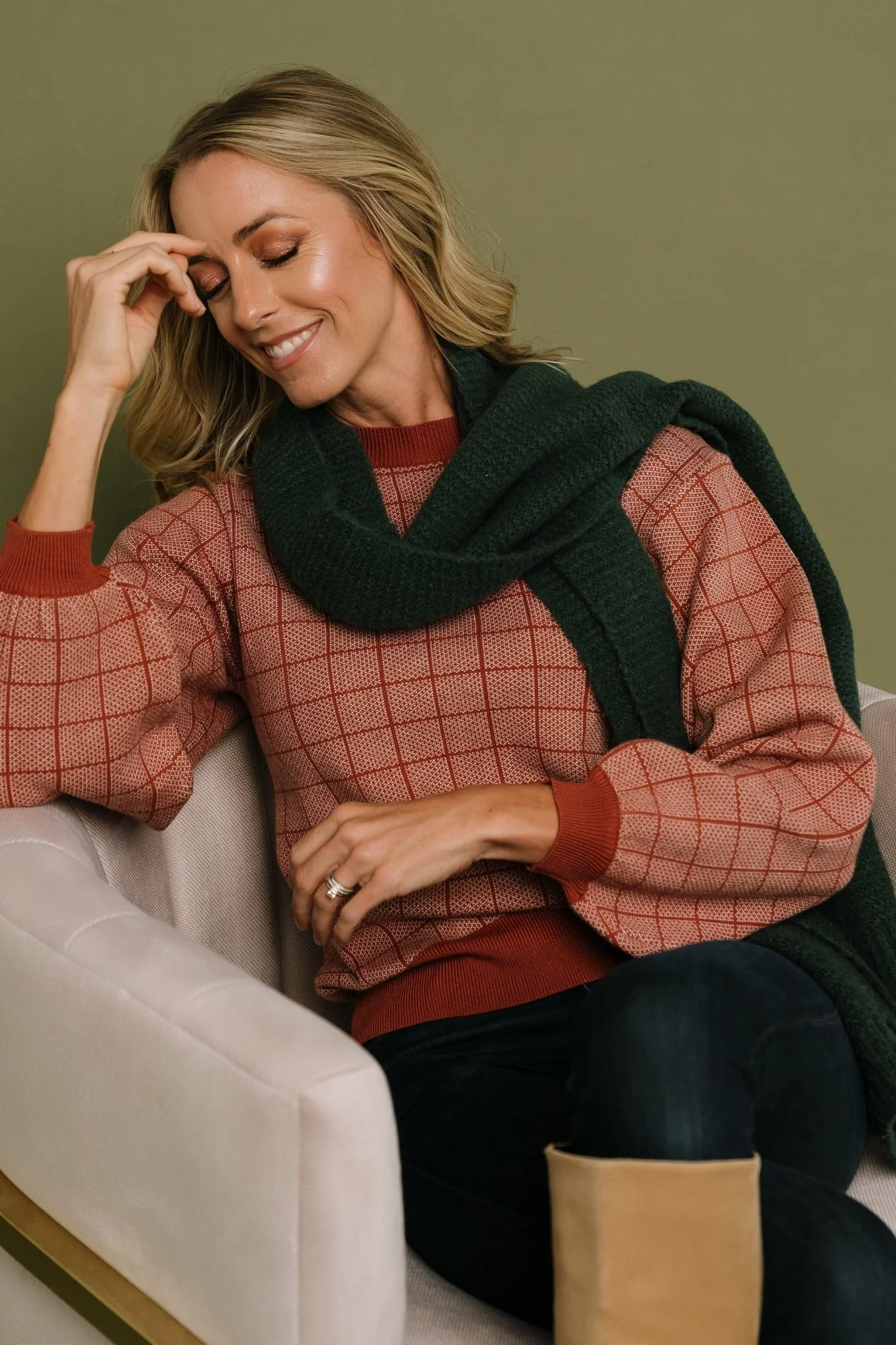 Ryland Bubble Sleeve Sweater | Rust