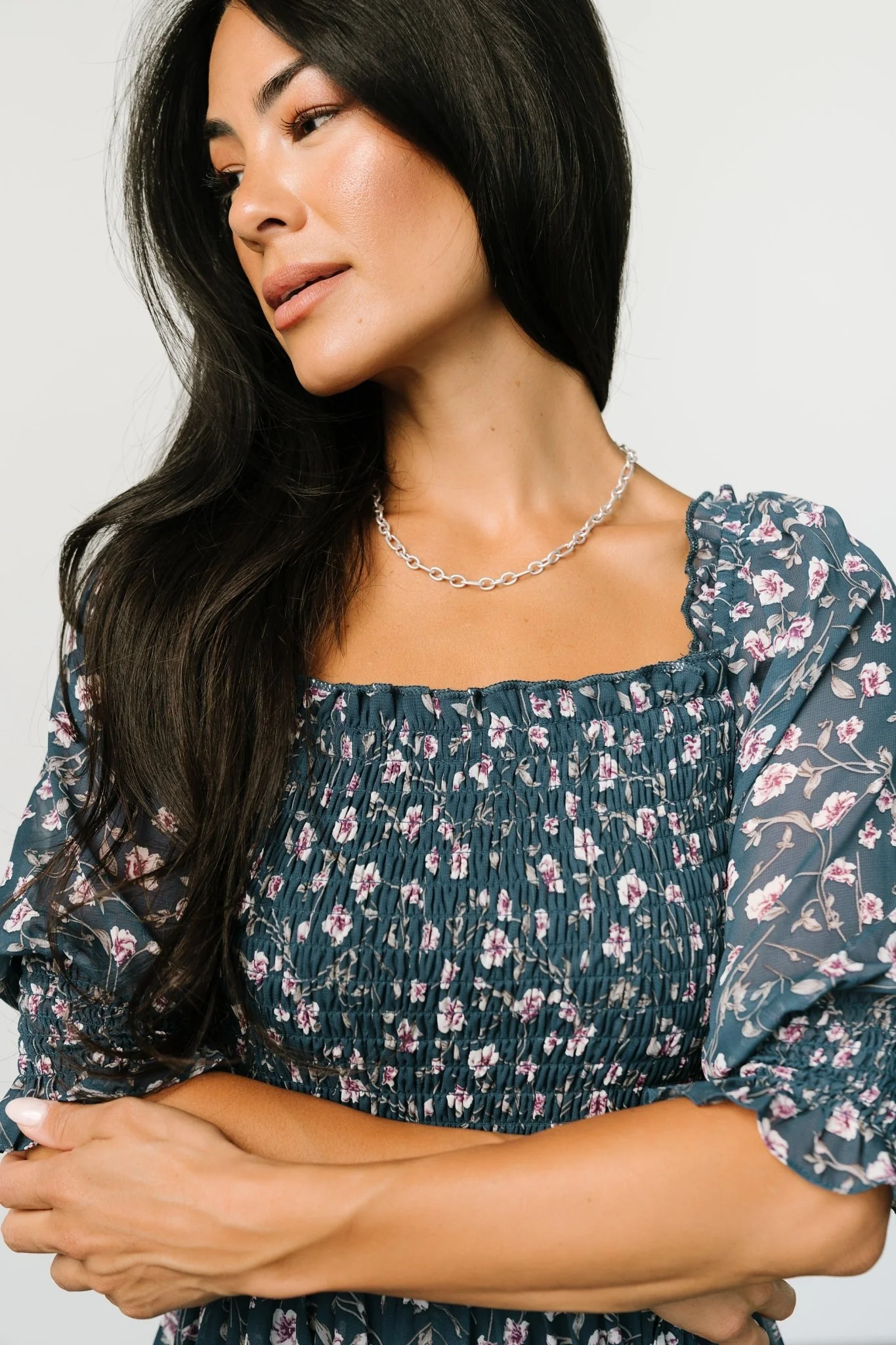 Azlyn Smocked Short Dress | Blue Multi