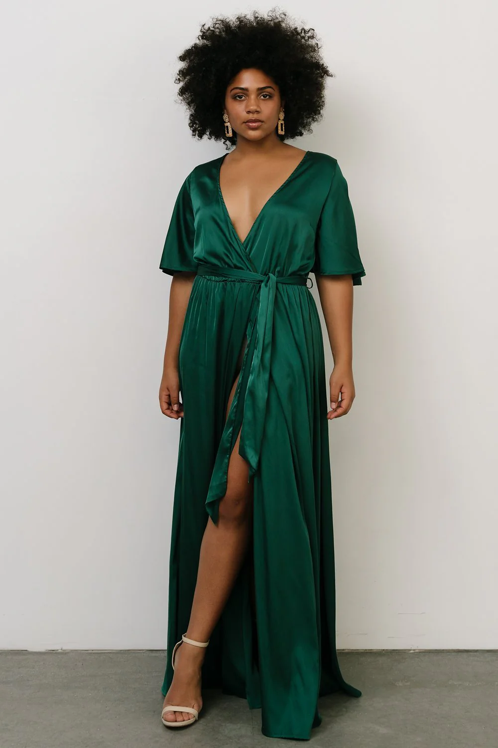 Kensington Satin Maxi Dress | Hunter Green