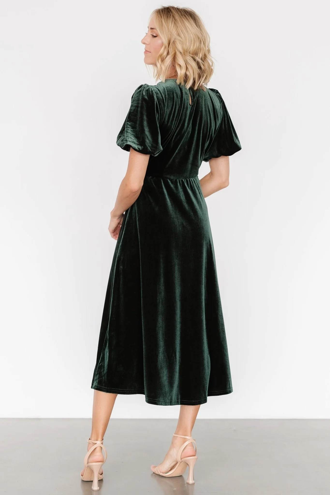 Nita Velvet Midi Dress | Deep Green