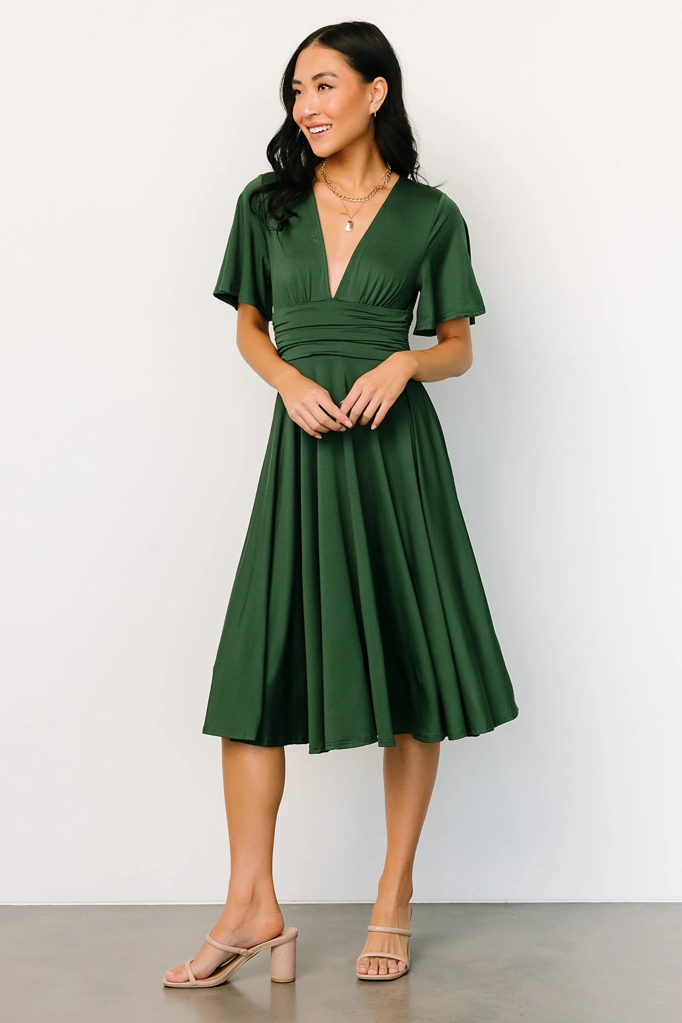 Janette Midi Dress | Green