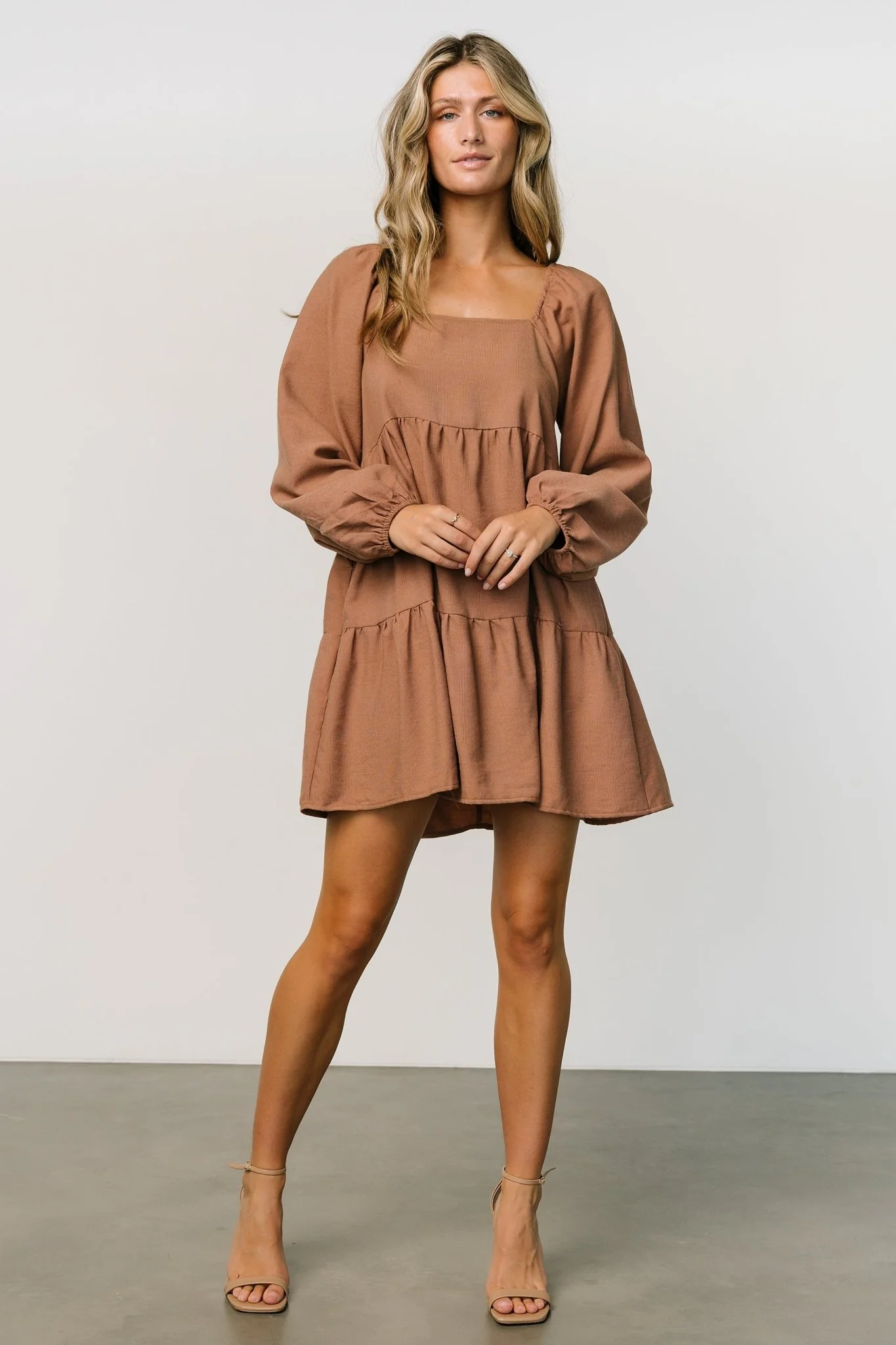 Selena Tiered Mini Dress | Dusty Mauve