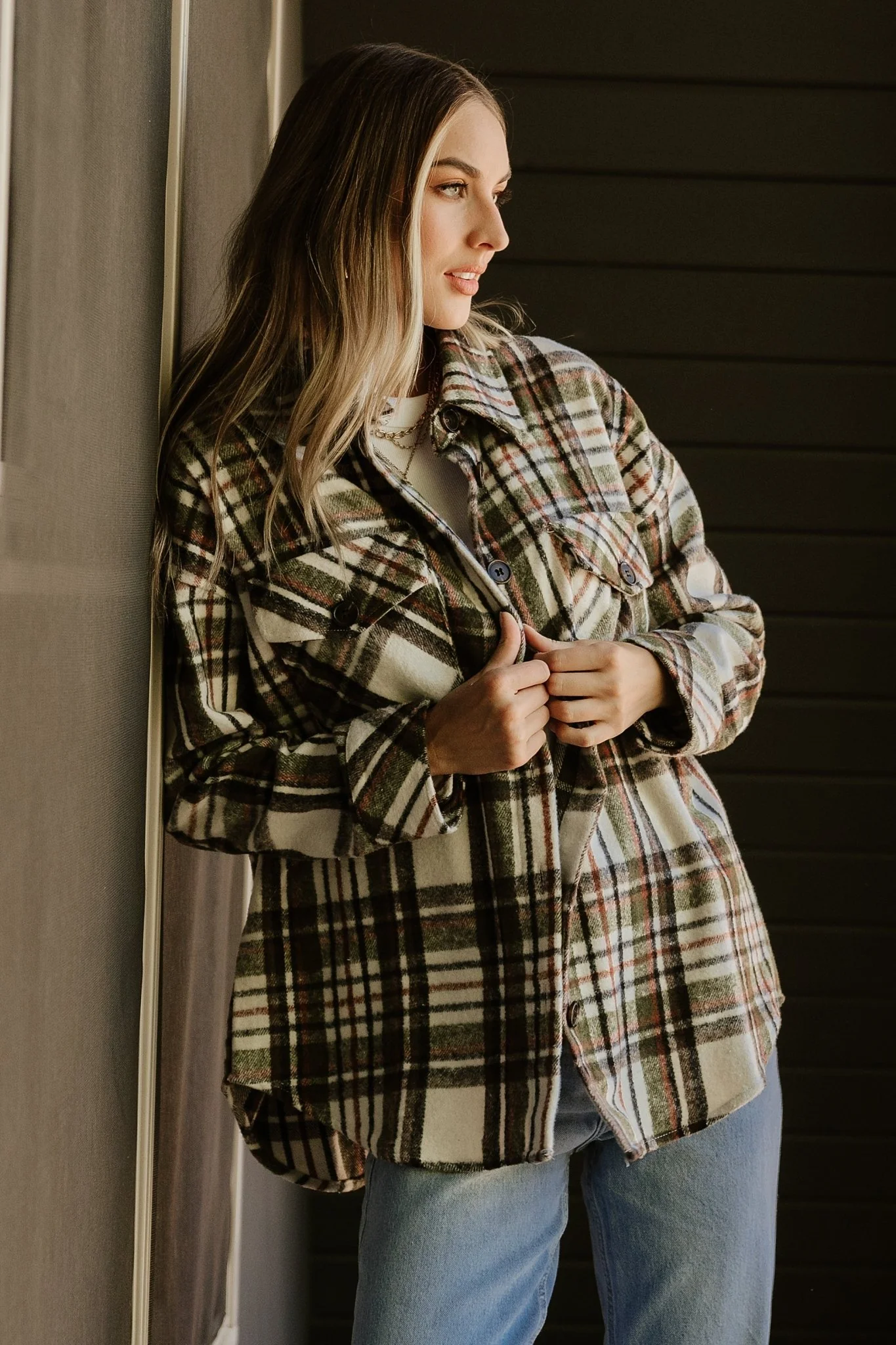Polson Plaid Shacket | Ivory Multi