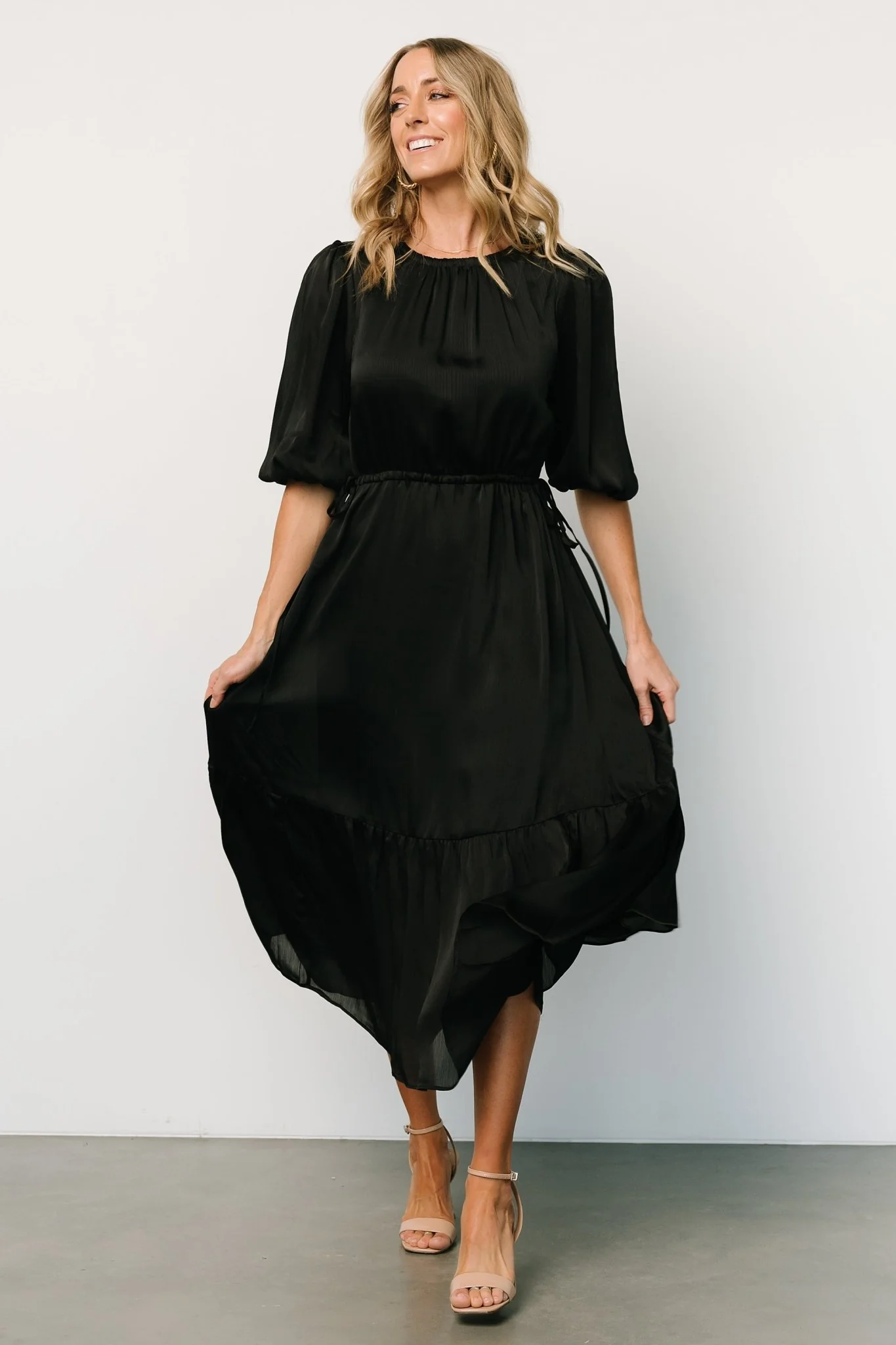 Lauretta Tie Waist Dress | Black