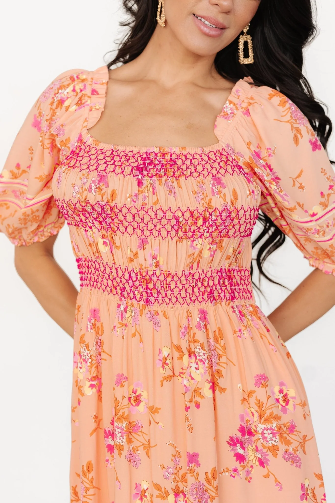 Mesa Smocked Dress | Coral Multi