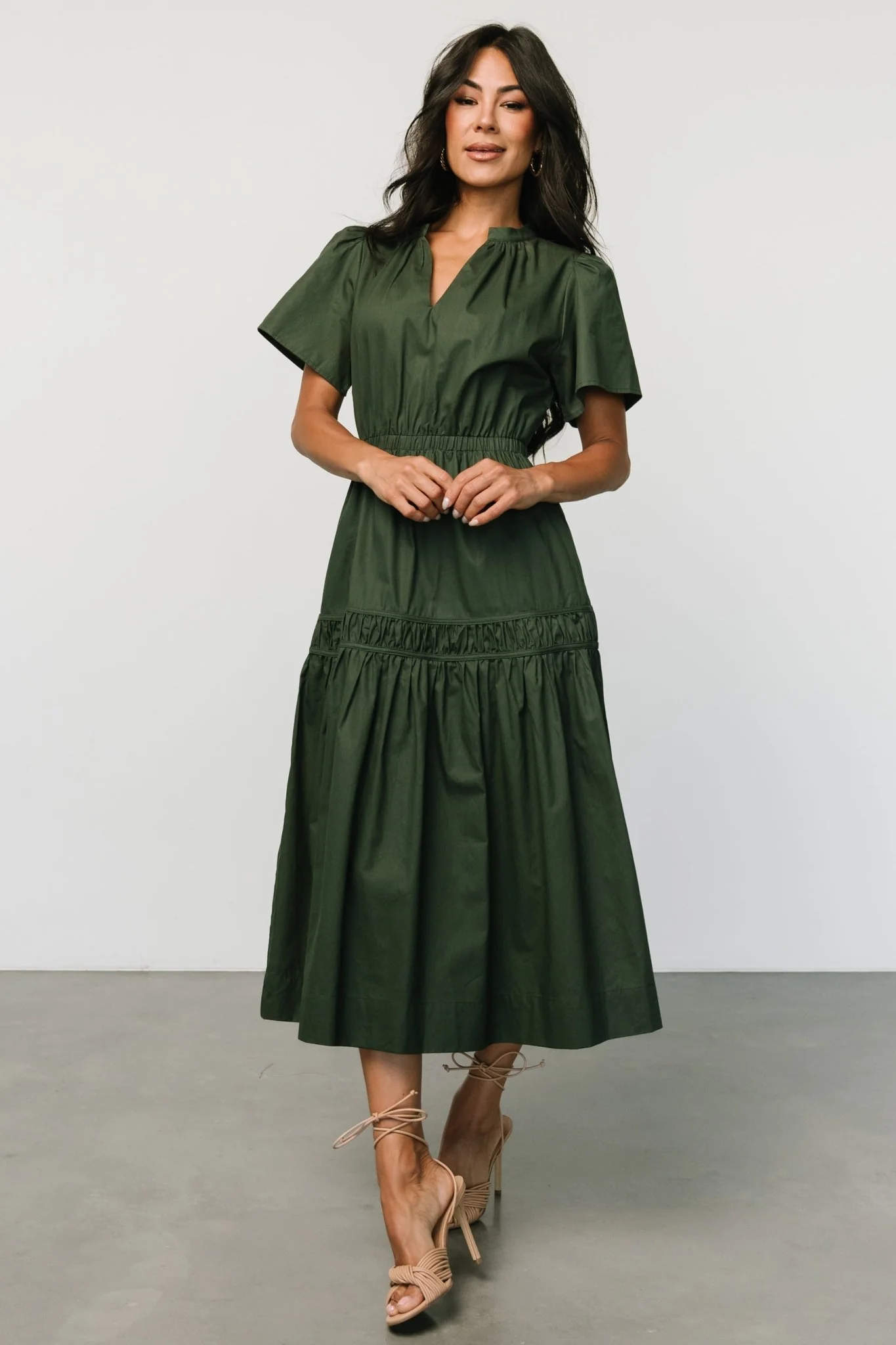 Jerrah Midi Dress | Deep Green