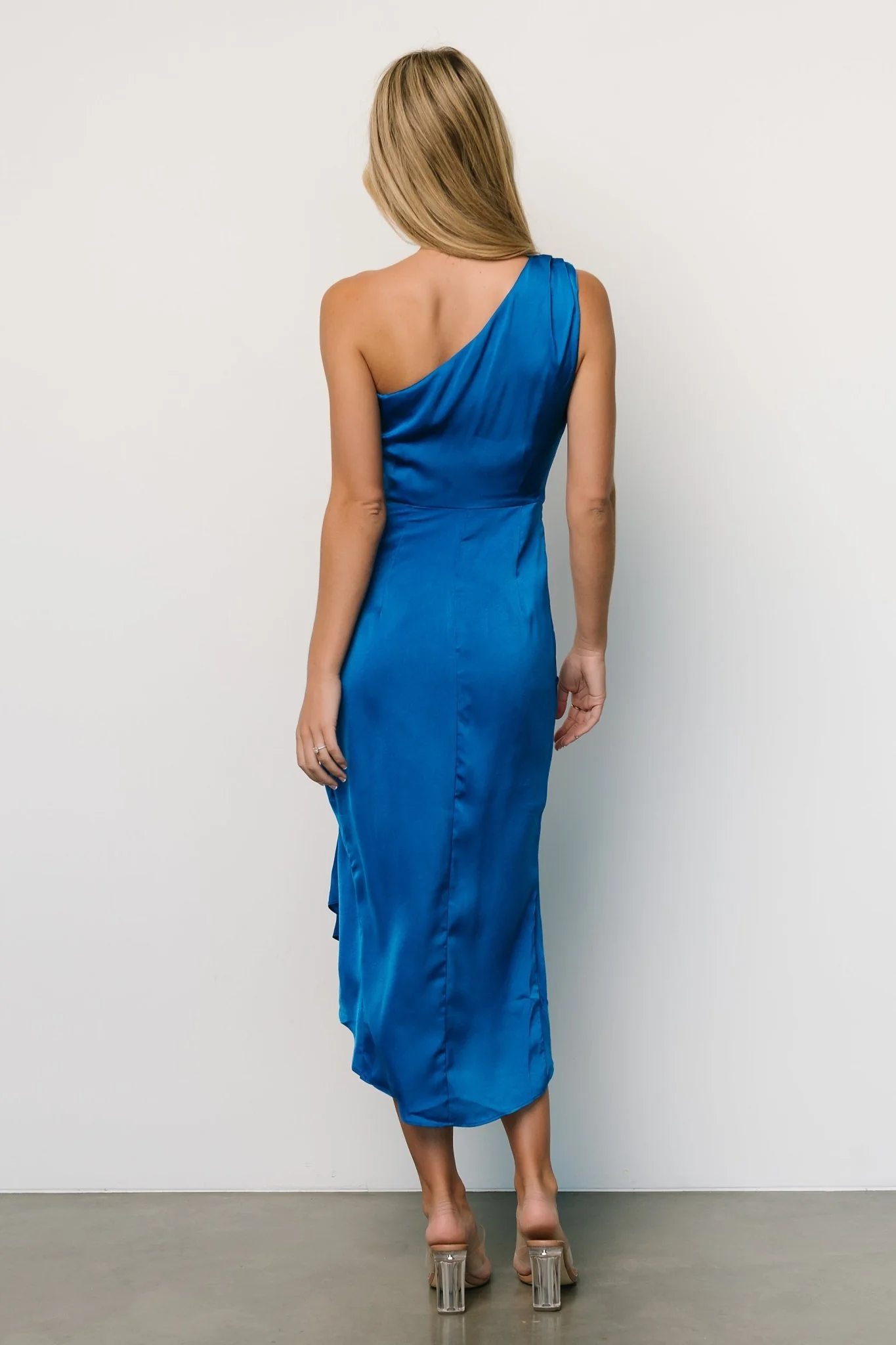 Melissa One Shoulder Midi Dress | Cobalt