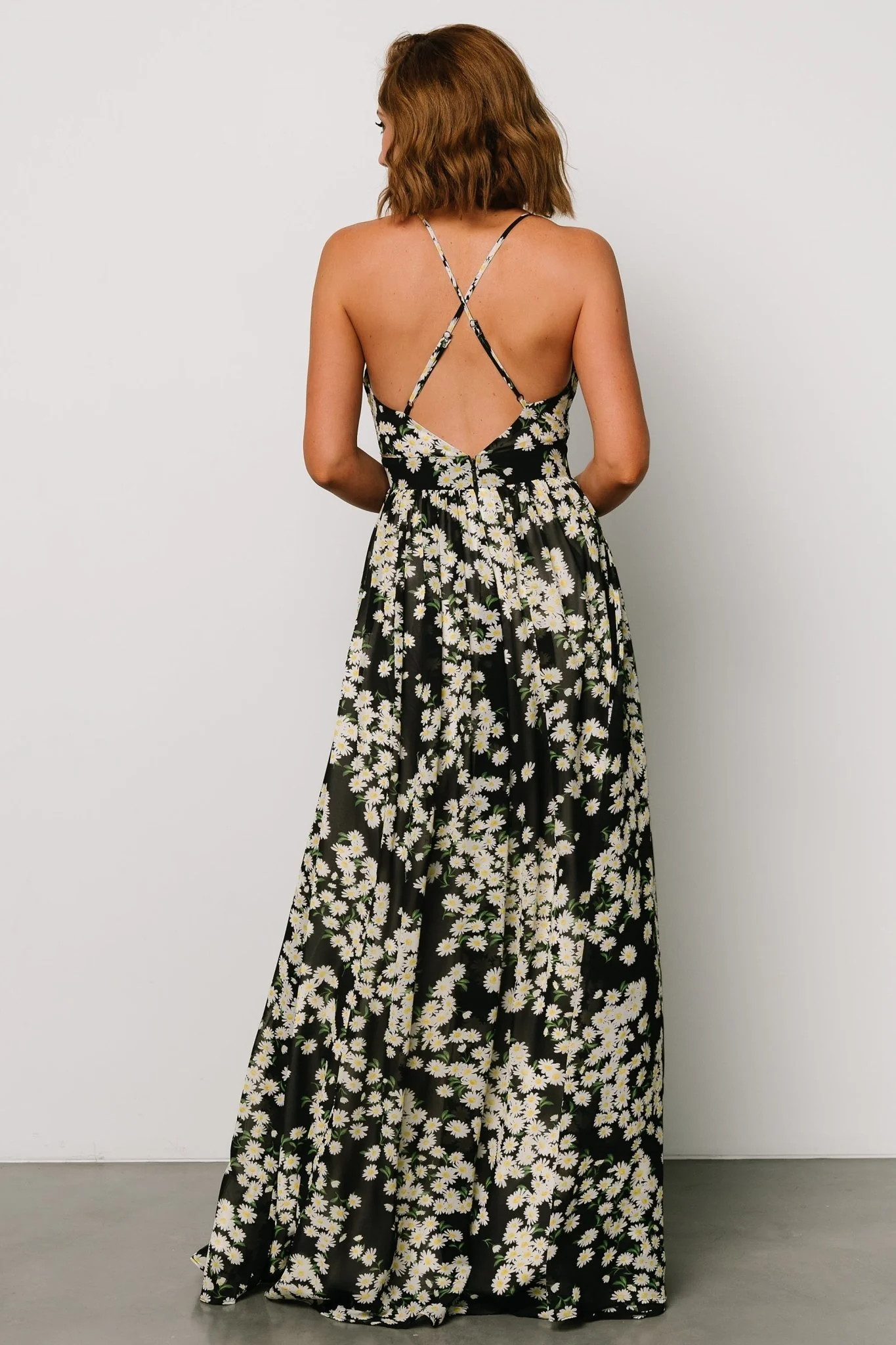 Brylee Maxi Dress | Black Flower Print