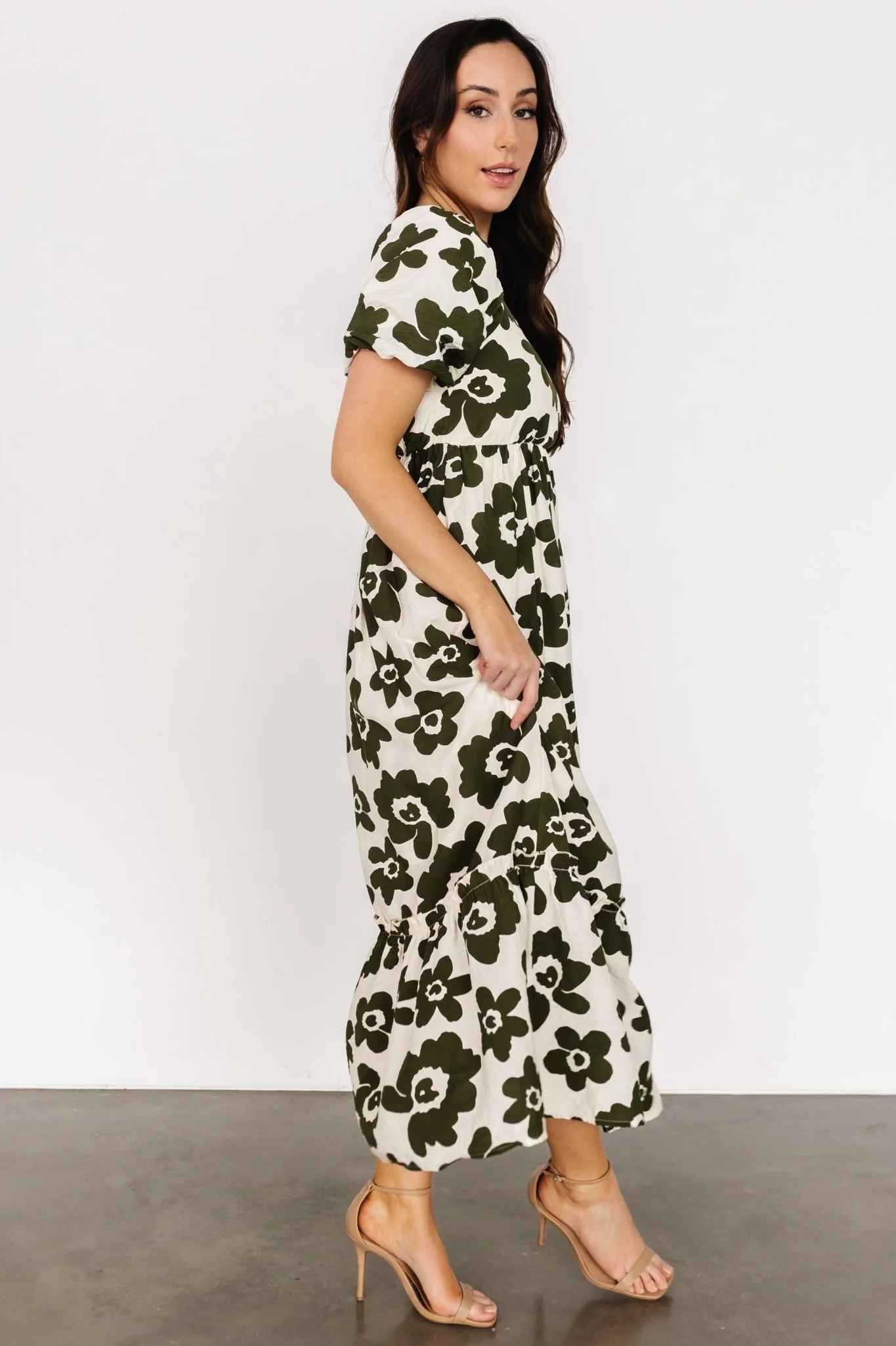Kasey Maxi Dress | Olive + Ivory Print