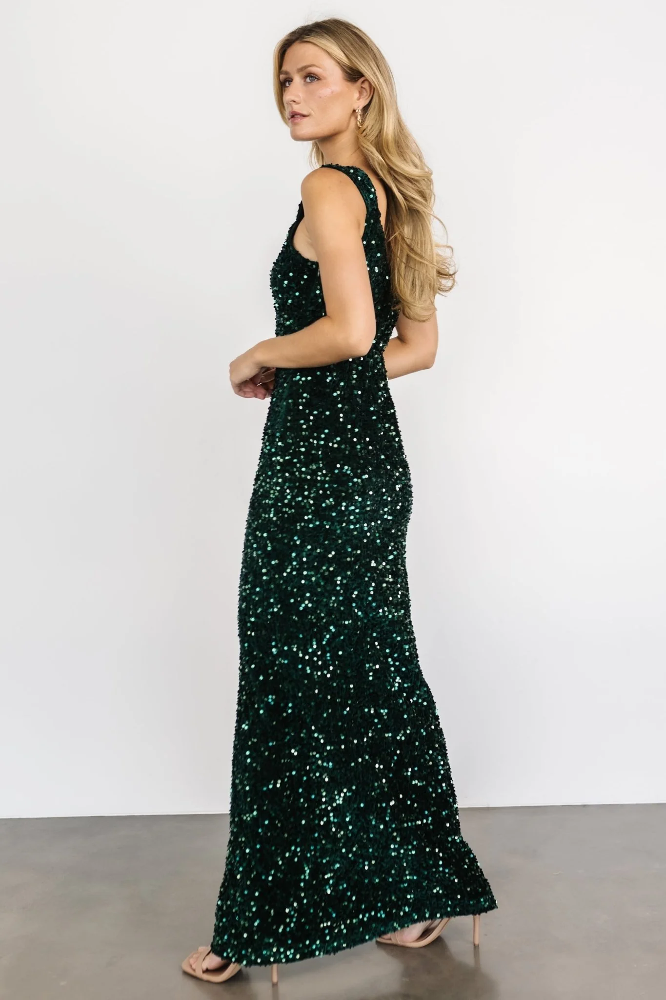 Marilyn Sequin Maxi Gown | Emerald