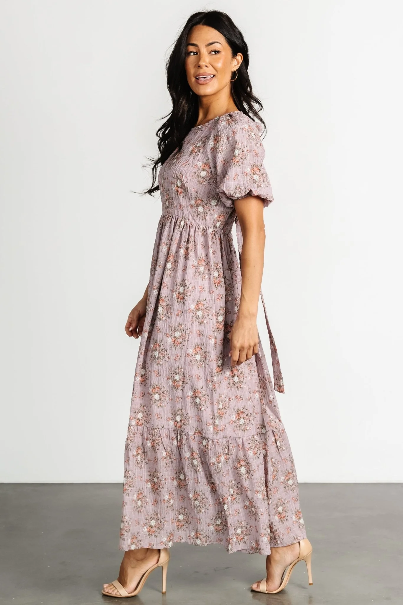 Lucinda Back Tie Dress | Lilac Floral
