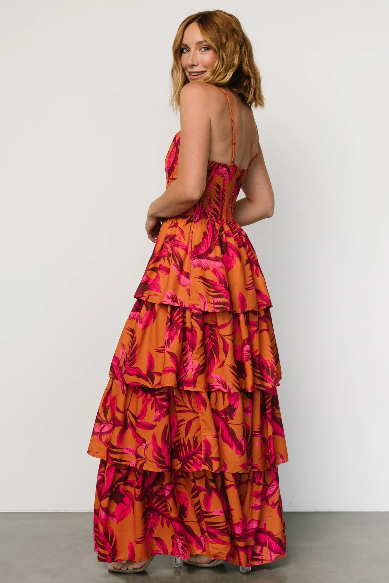 Joree Tiered Maxi Dress | Ginger + Fuschia Multi