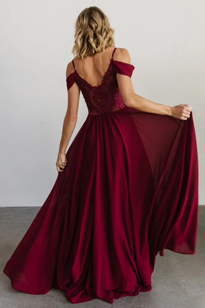 Bianca Lace Maxi Dress | Wine