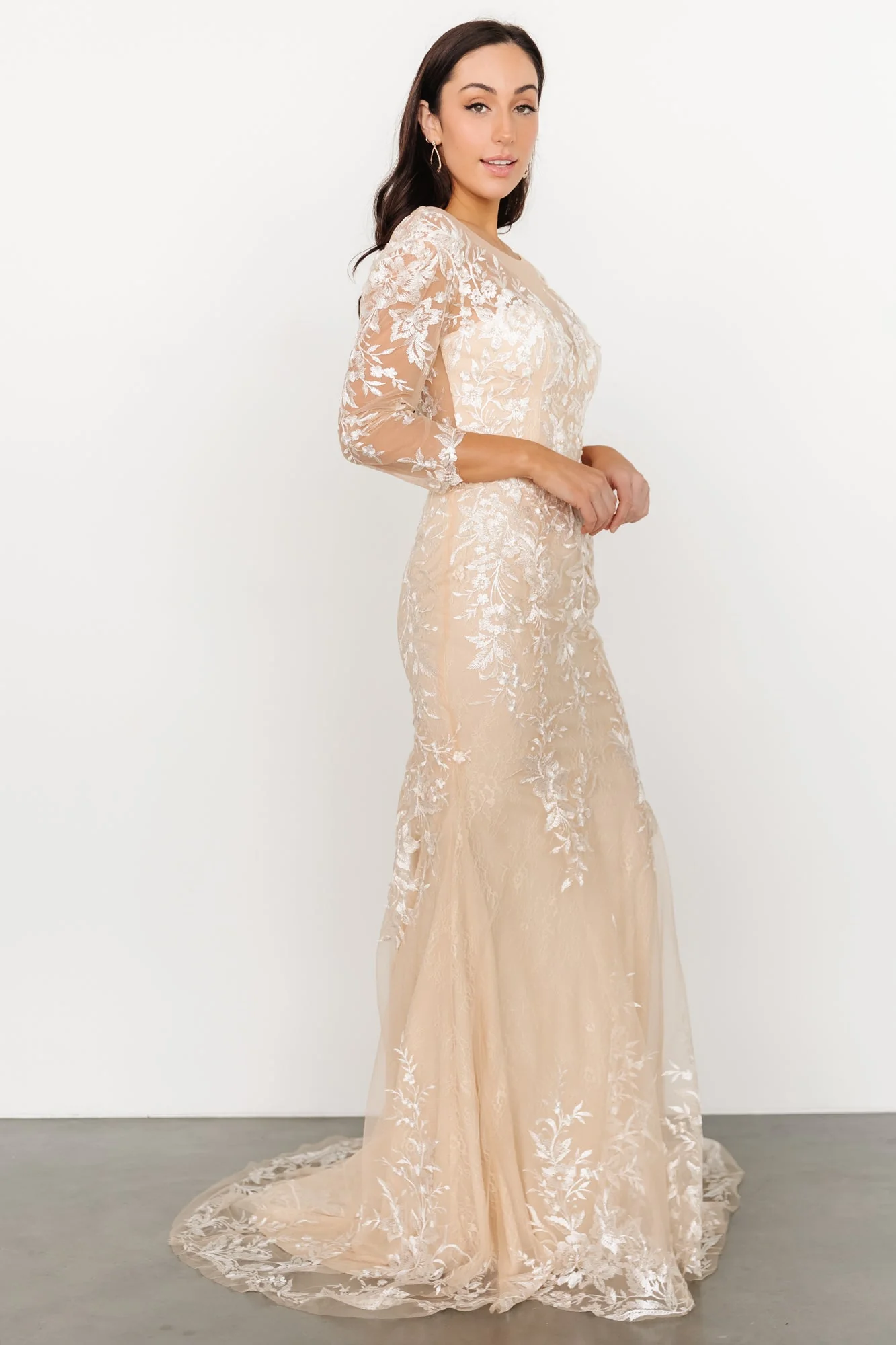 Dearest Lace Bridal Gown | Beige + Ivory