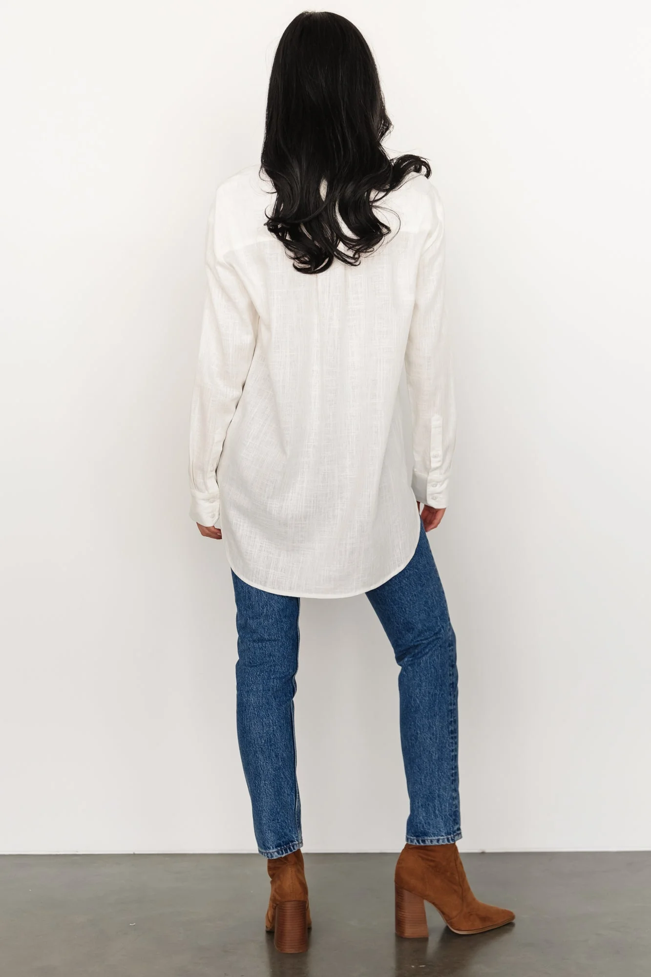 Harlan Linen Button Down Top | Off White