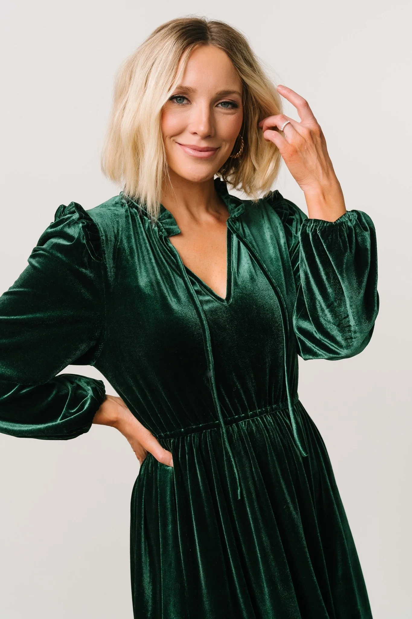 Amadora Velvet Dress | Green