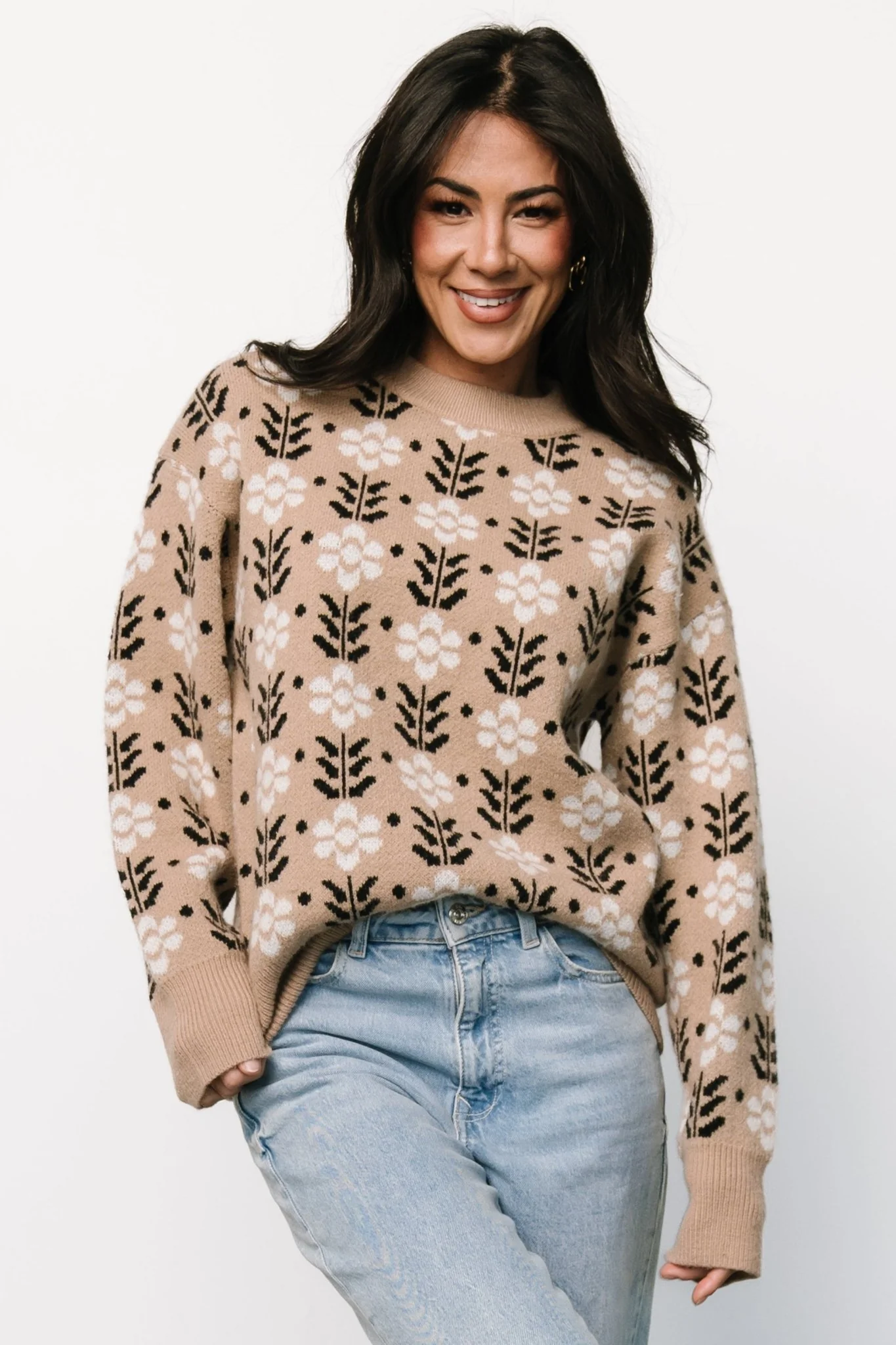 Norris Sweater | Tan Multi Floral