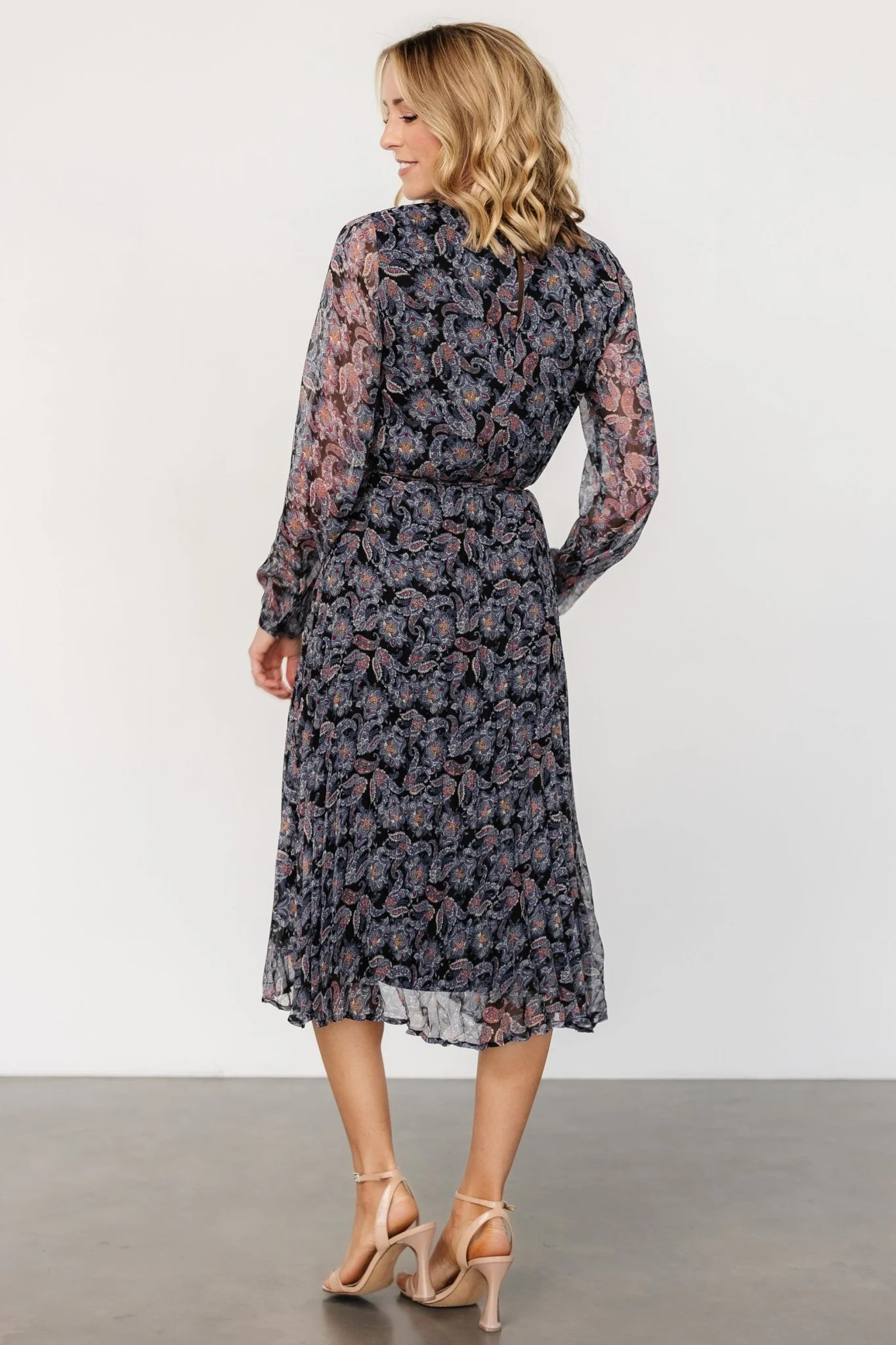 Laurie Midi Dress | Black Print