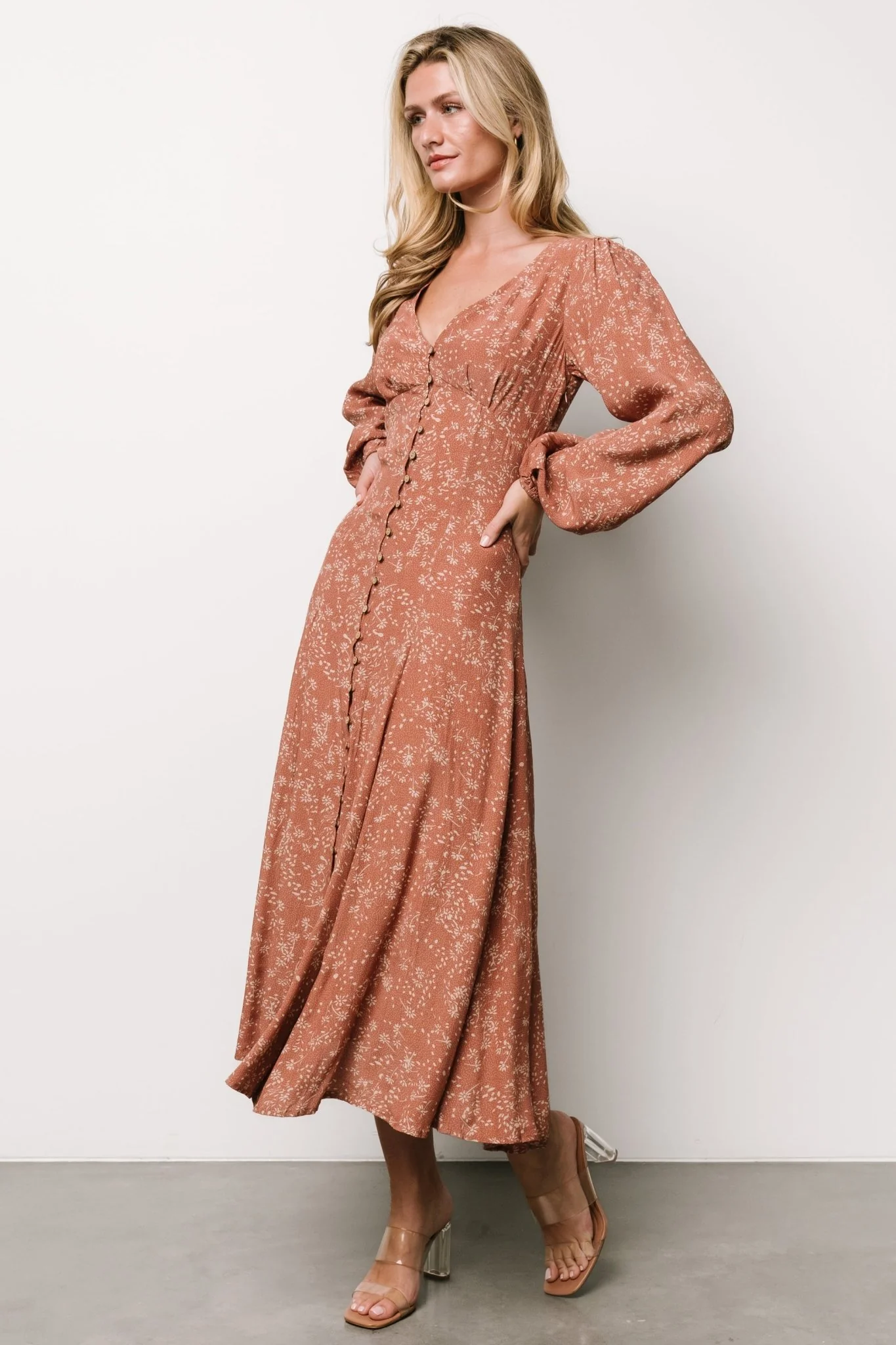 Claudine Maxi Dress | Dusty Clay Print