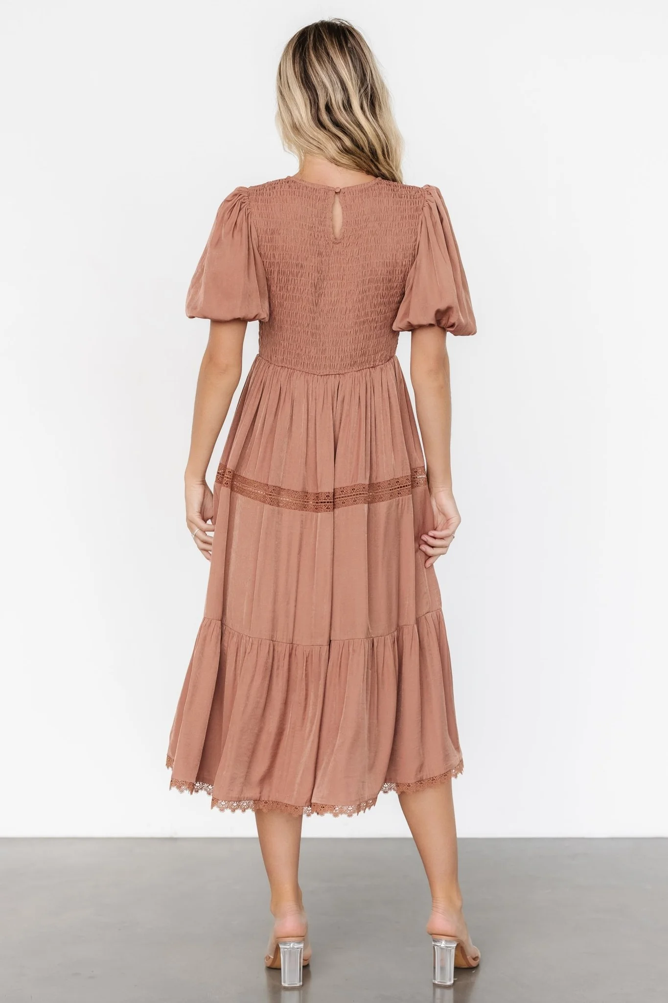 Finley Smocked Midi Dress | Light Copper