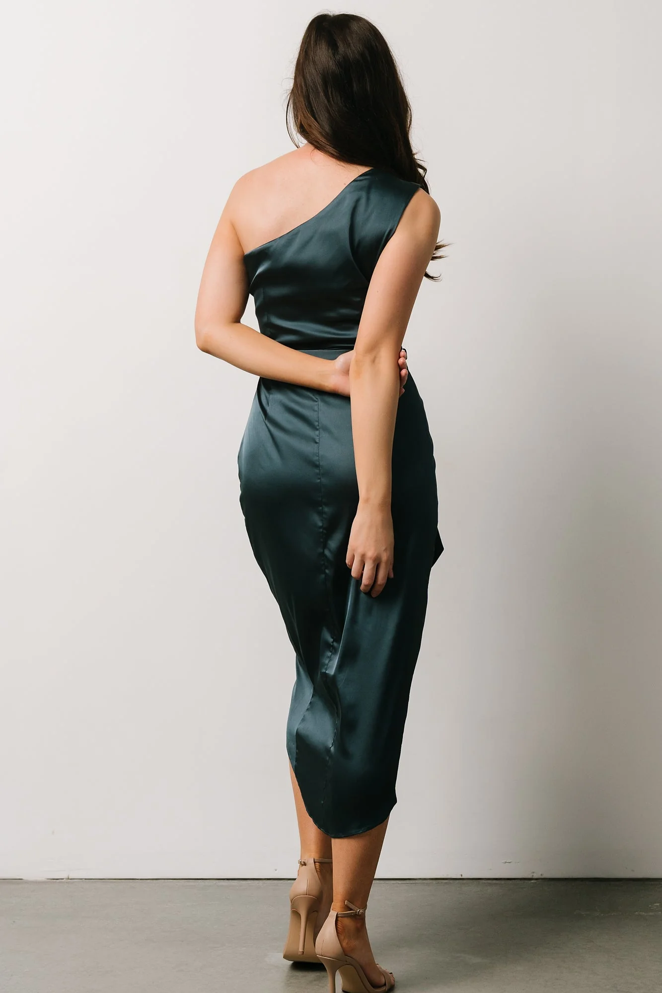 Celia One Shoulder Midi Dress | Midnight