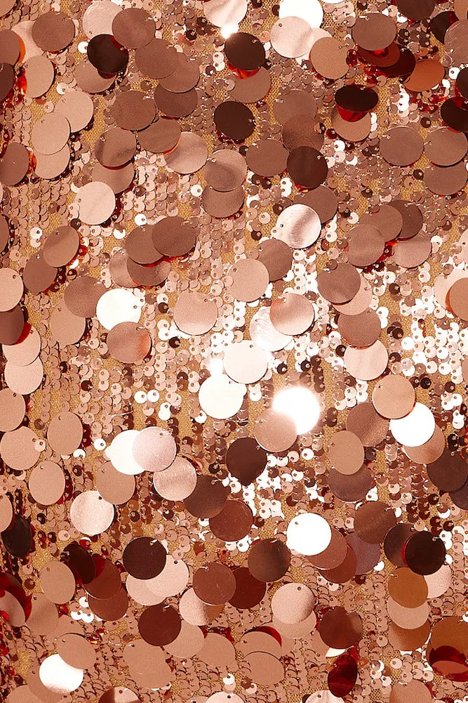 Sparks Of Shimmer Sequin Mini Skirt Rose Gold