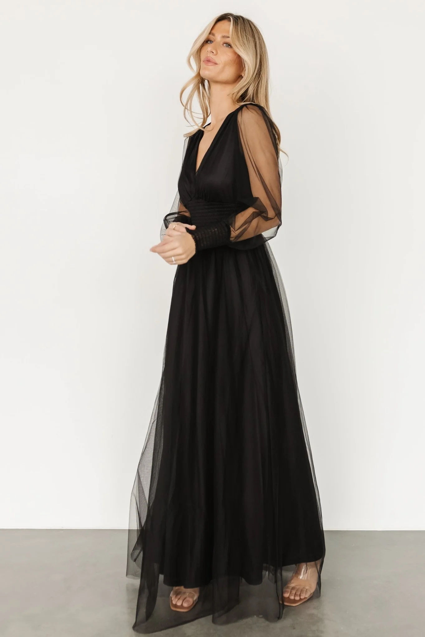 Layla Tulle Maxi Dress | Black