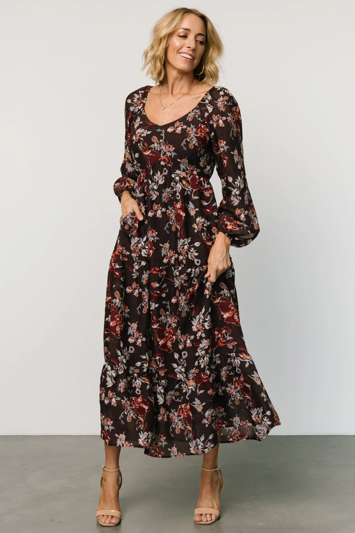 Chantae Maxi Dress | Dark Plum Print