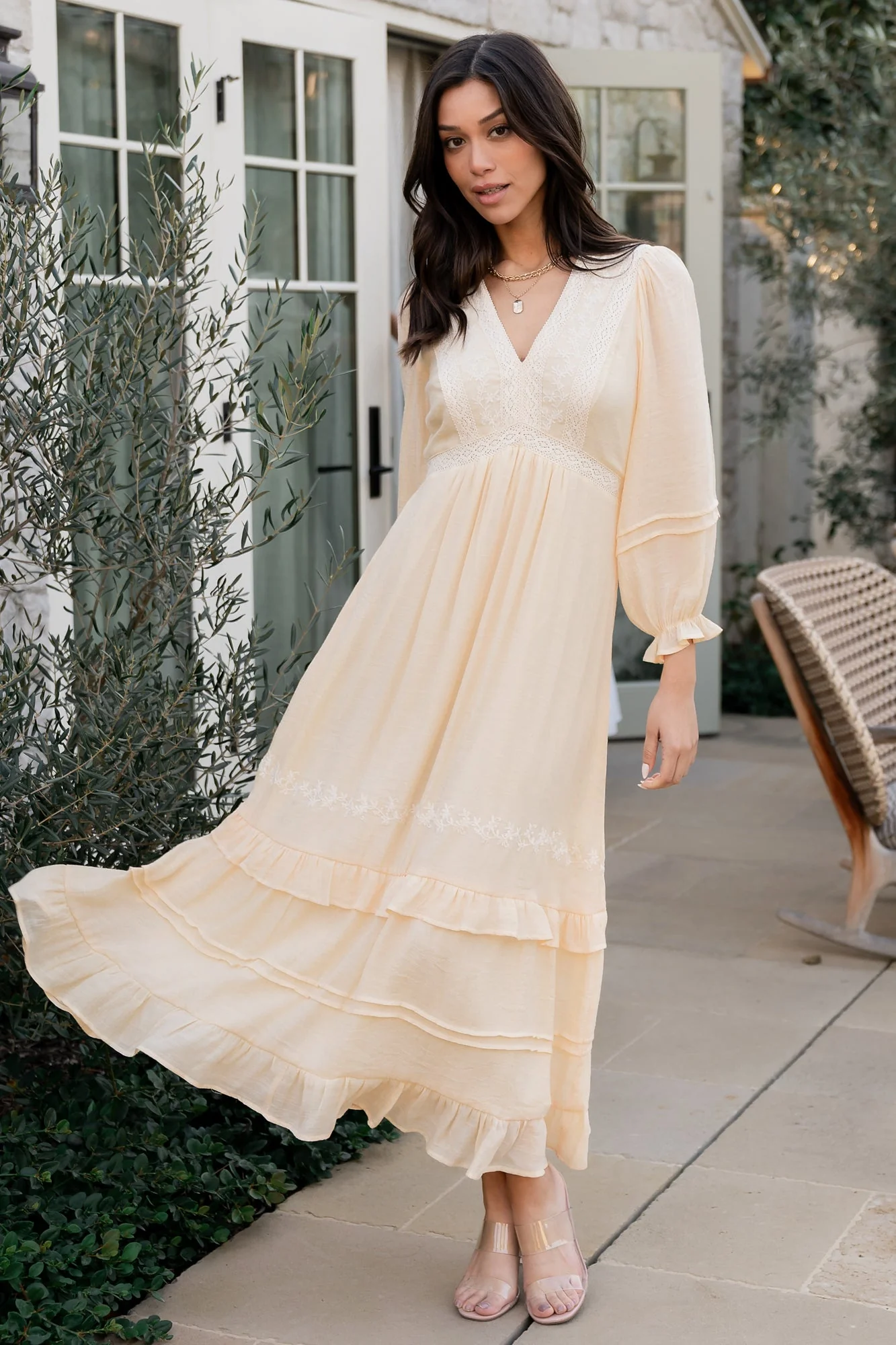 Amberlee Embroidered Dress | Cream