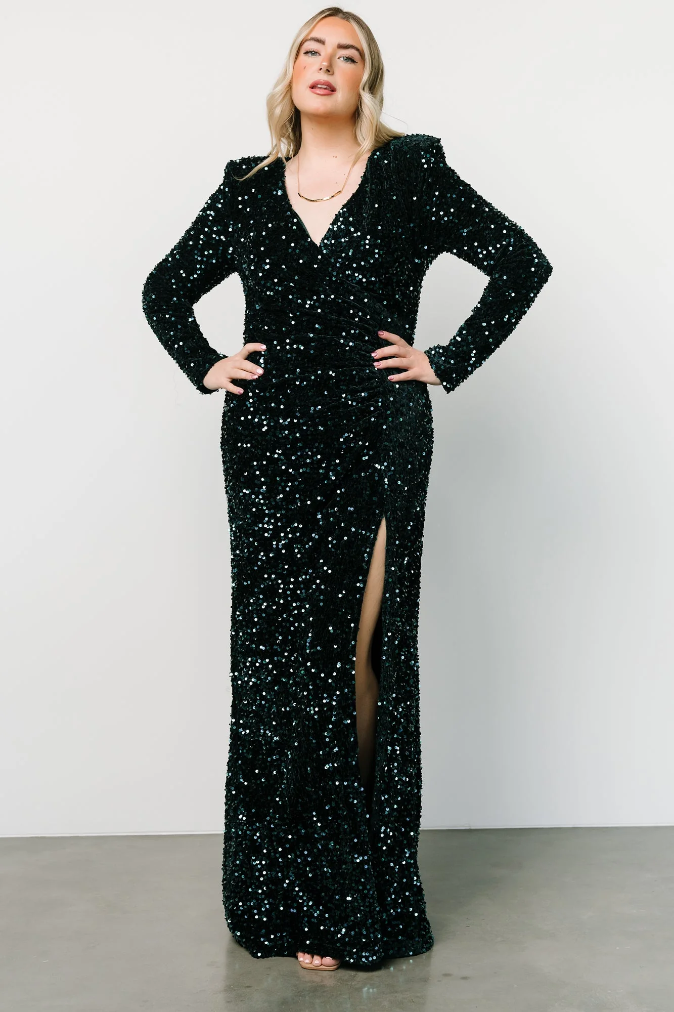 Madonna Sequin Maxi Dress | Emerald