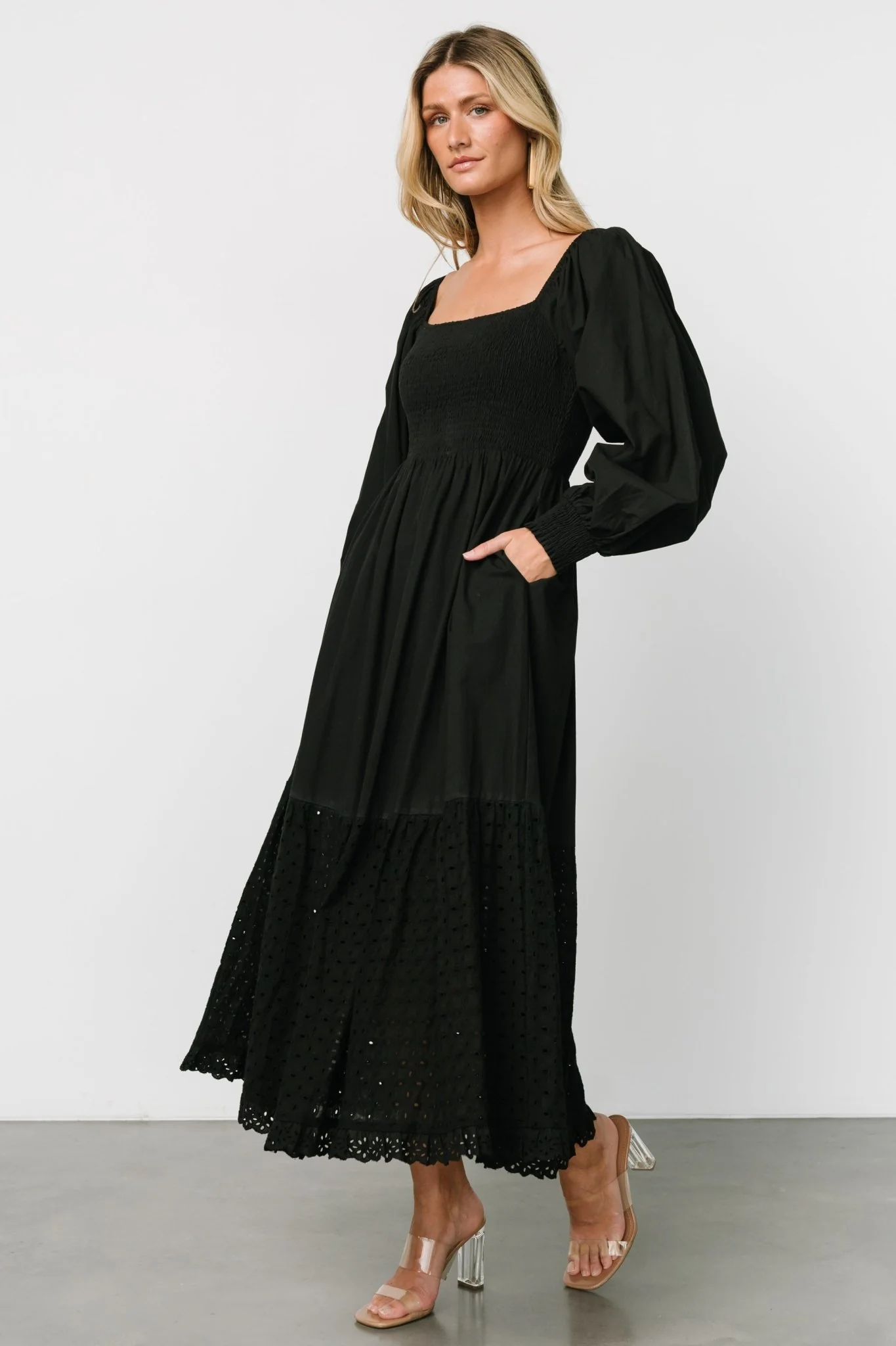 Chandler Eyelet Maxi Dress | Black