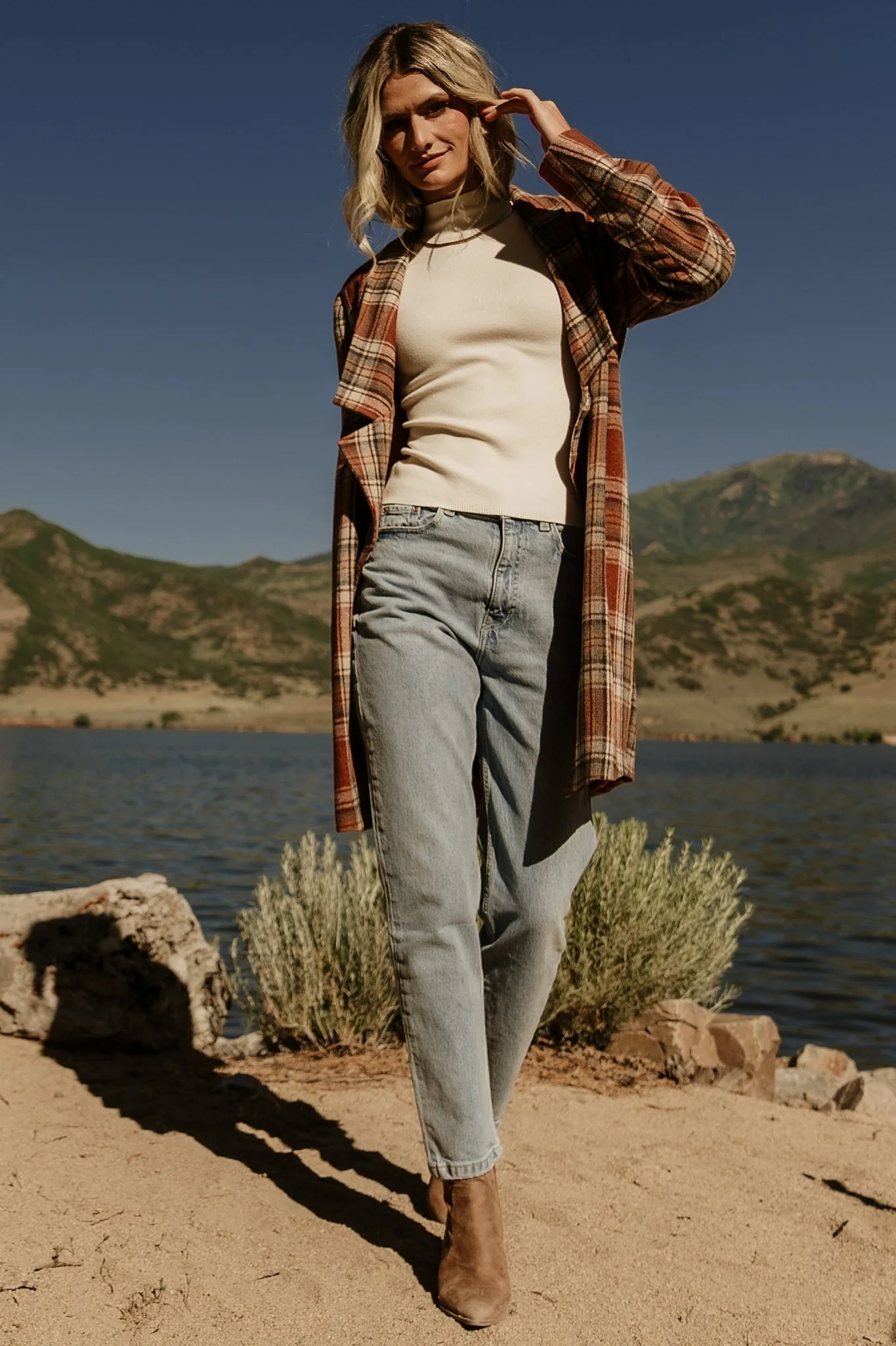 Tetonia Plaid Shacket | Copper Multi