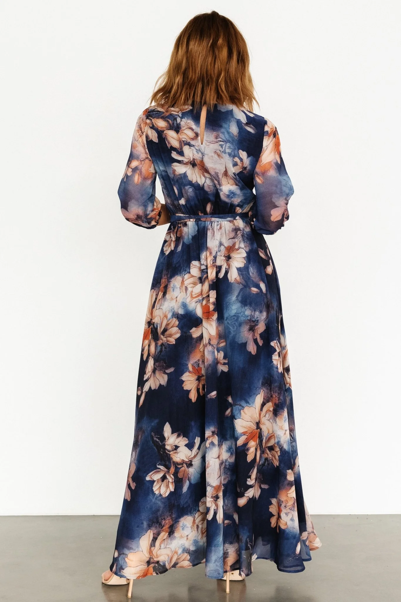 Rebecca Maxi Dress | Dark Blue Floral