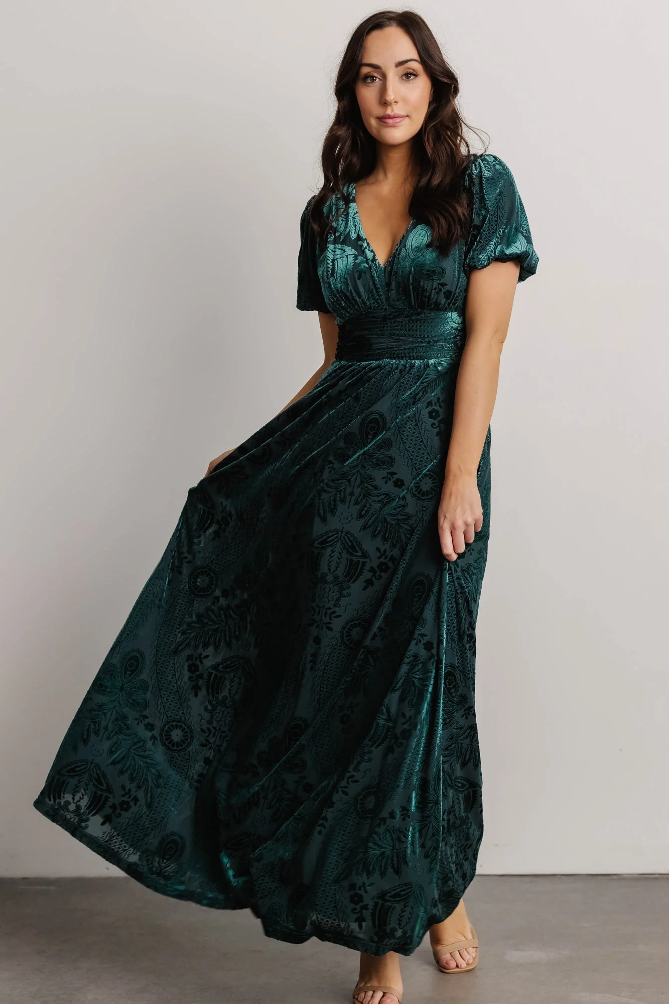 Leslie Velvet Maxi Dress | Emerald