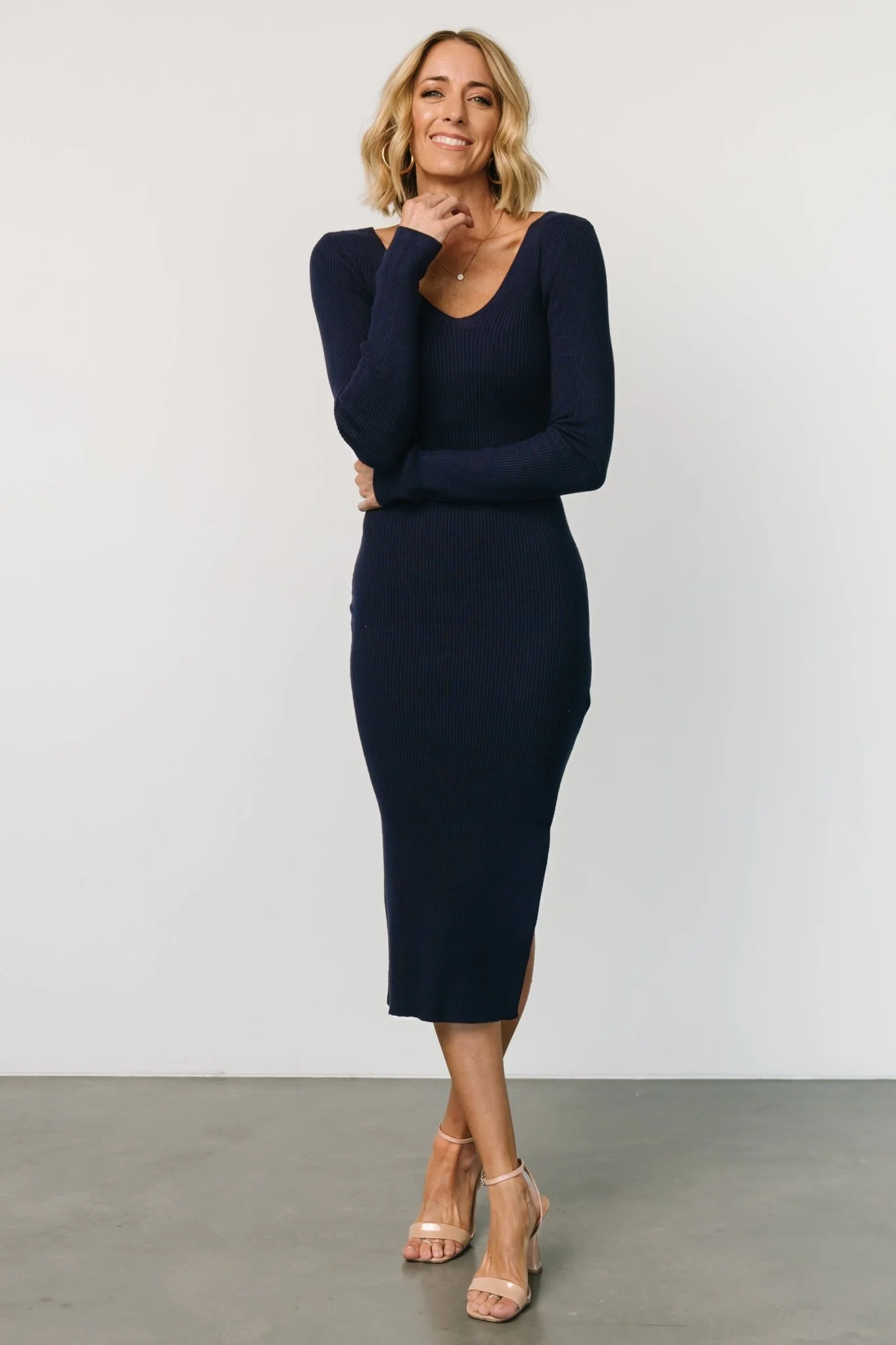 Tacey Midi Dress | Navy