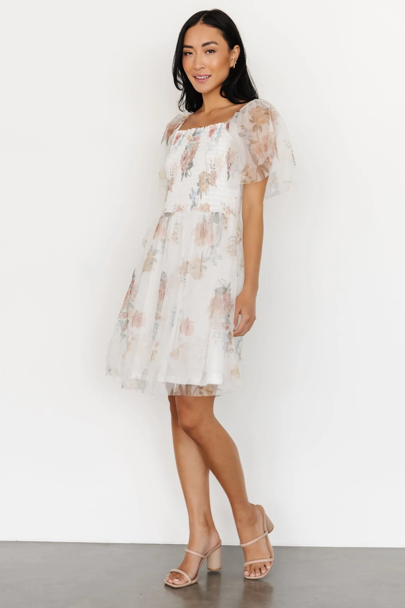 Tivoli Tulle Short Dress | White Multi