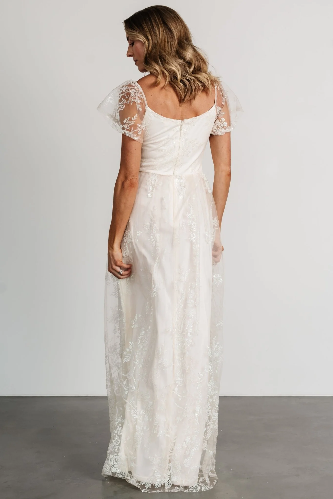 Corinne Shimmer Maxi Gown | Off White