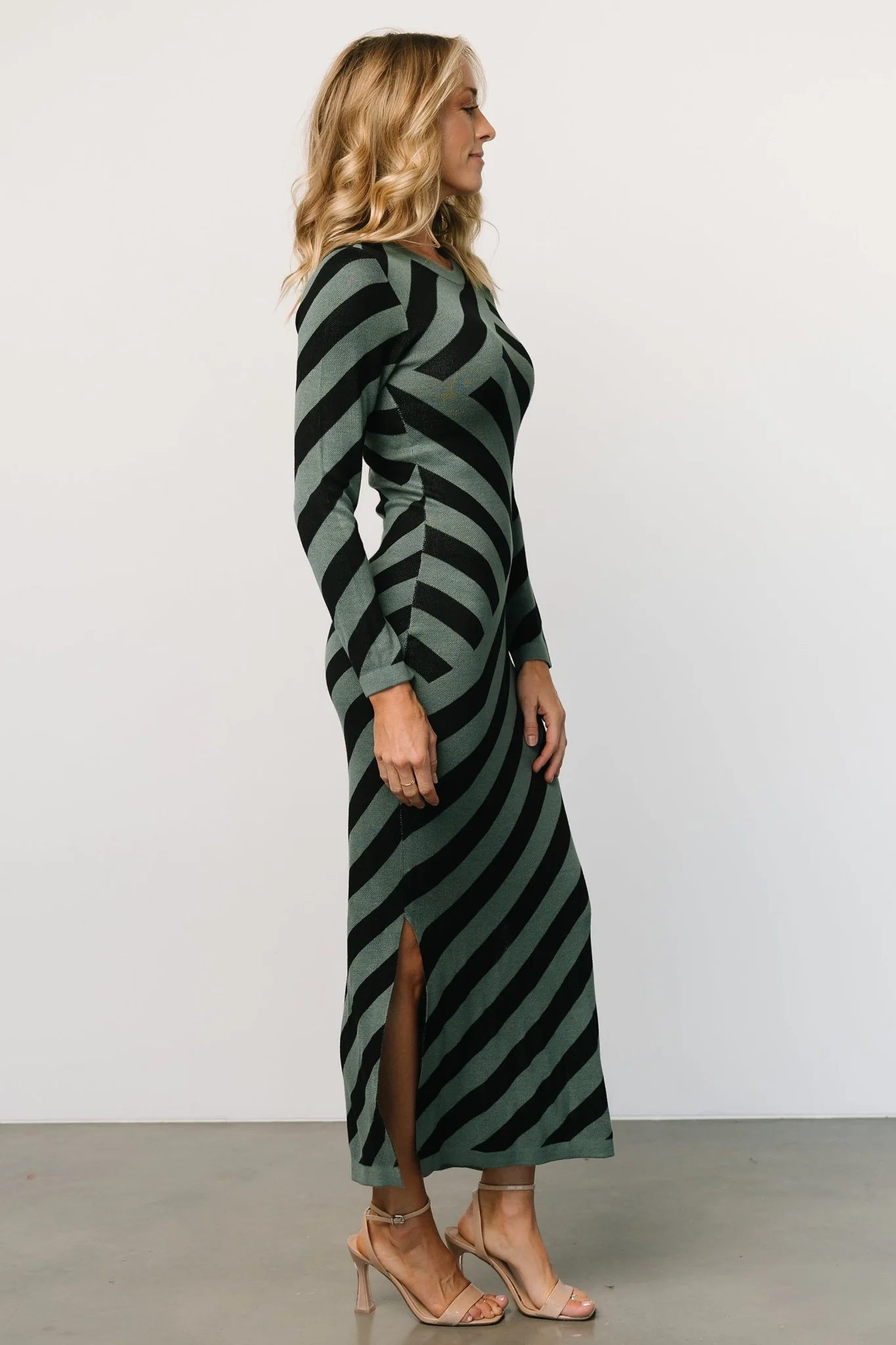 Milan Sweater Dress | Green + Black