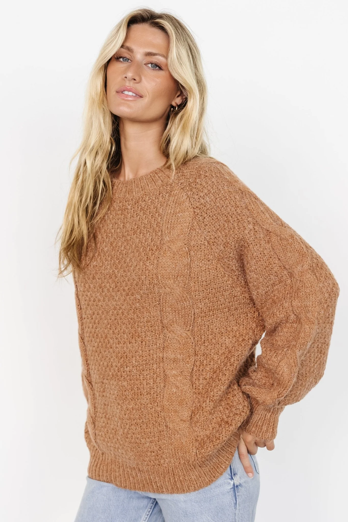 Lukas Cable Knit Sweater | Camel