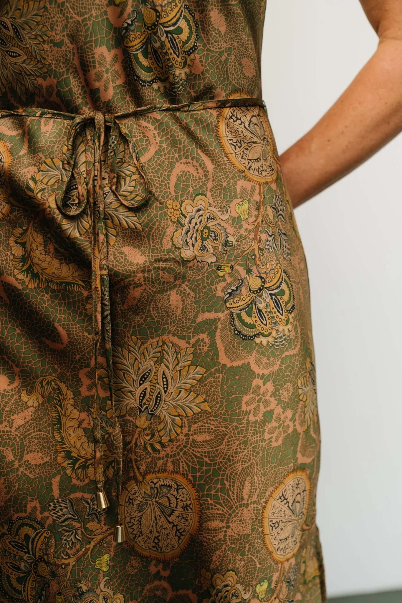 Reno Slip Maxi Dress | Brown + Olive