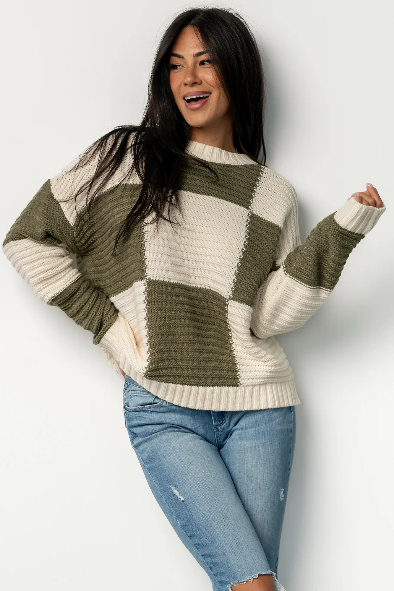 Jayda Sweater | Cream + Olive
