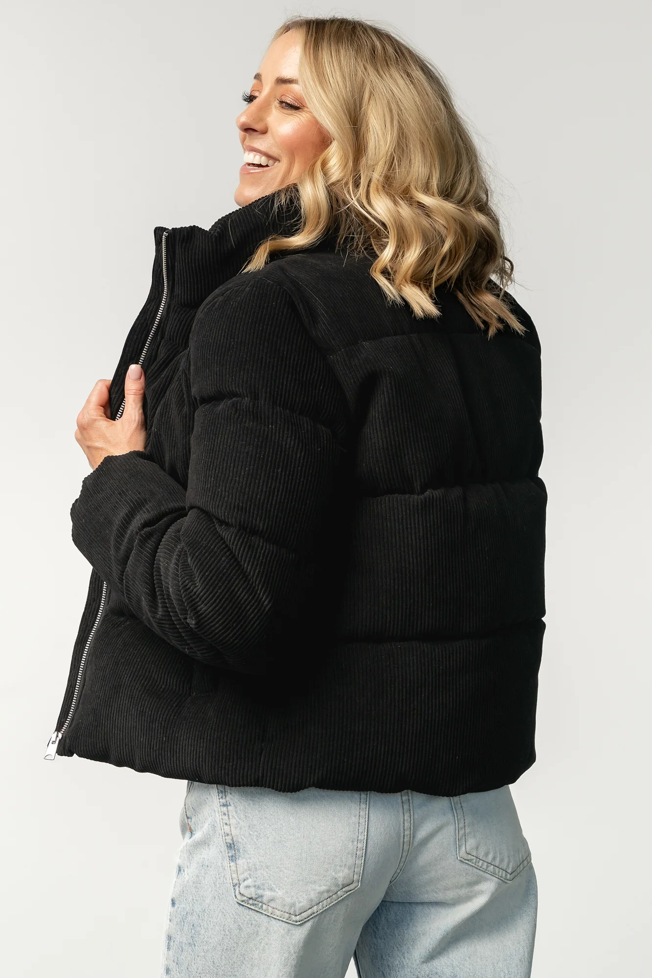 Holden Corduroy Puffer Jacket | Black
