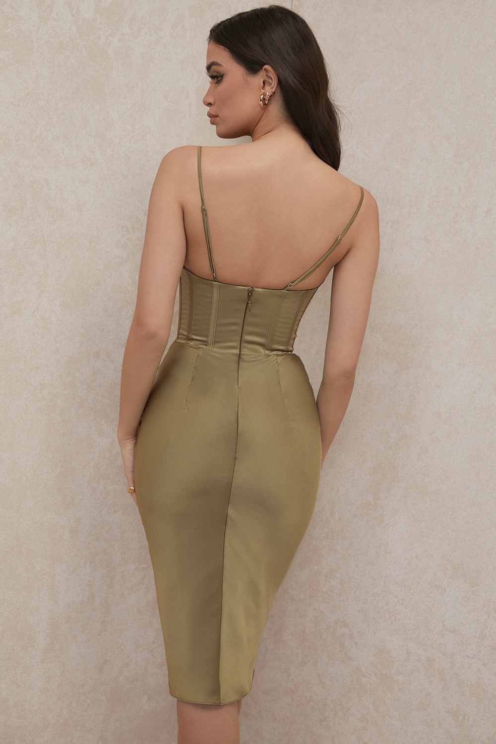 Myrna-Olive Corset Slip Dress