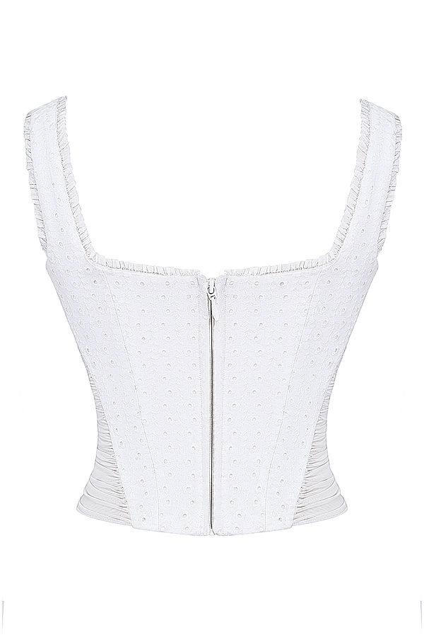 Catalina-White Broderie Anglais Corset