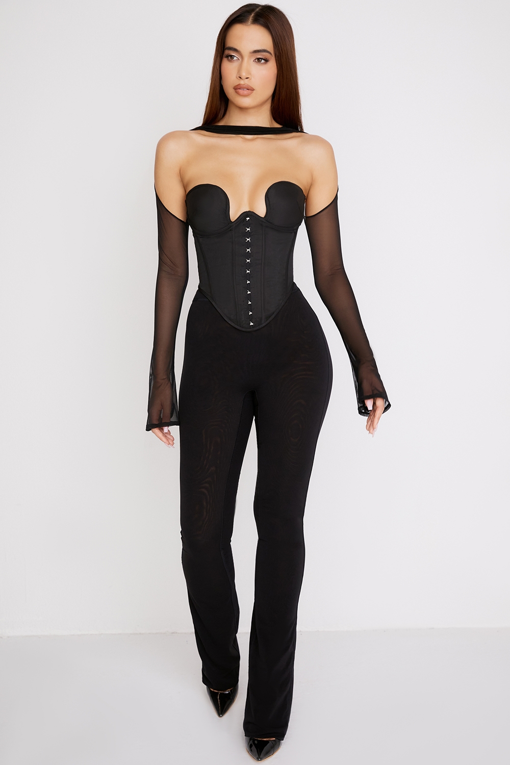 Mina-Black Structured Corset