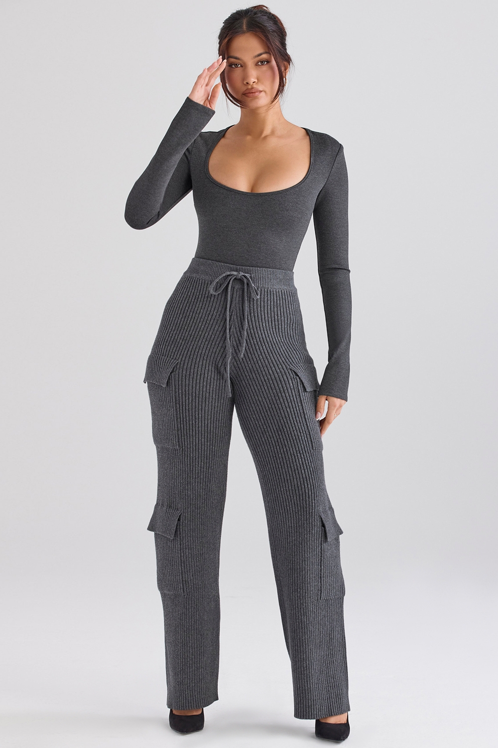 Tea-Charcoal Knitted Utility Trousers - SALE